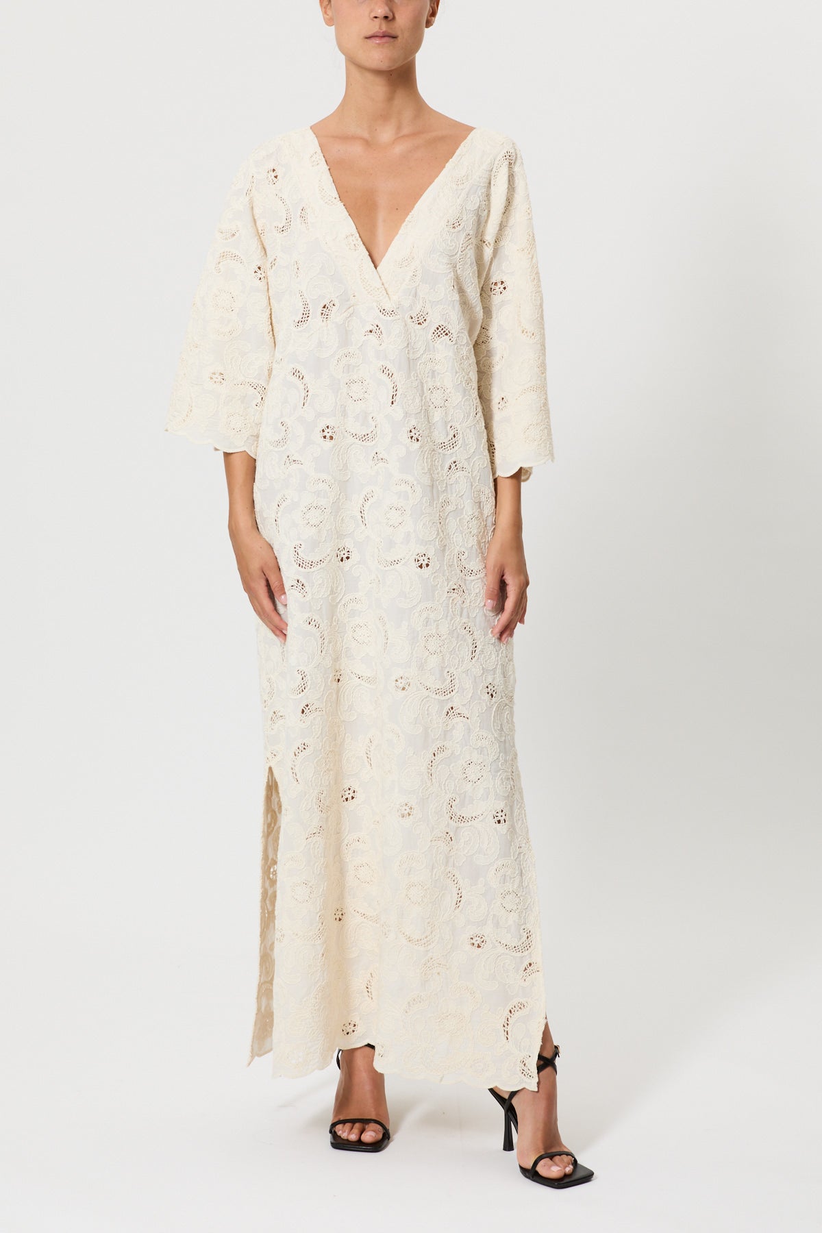 EMBROIDERED MUSLIN DRESS
