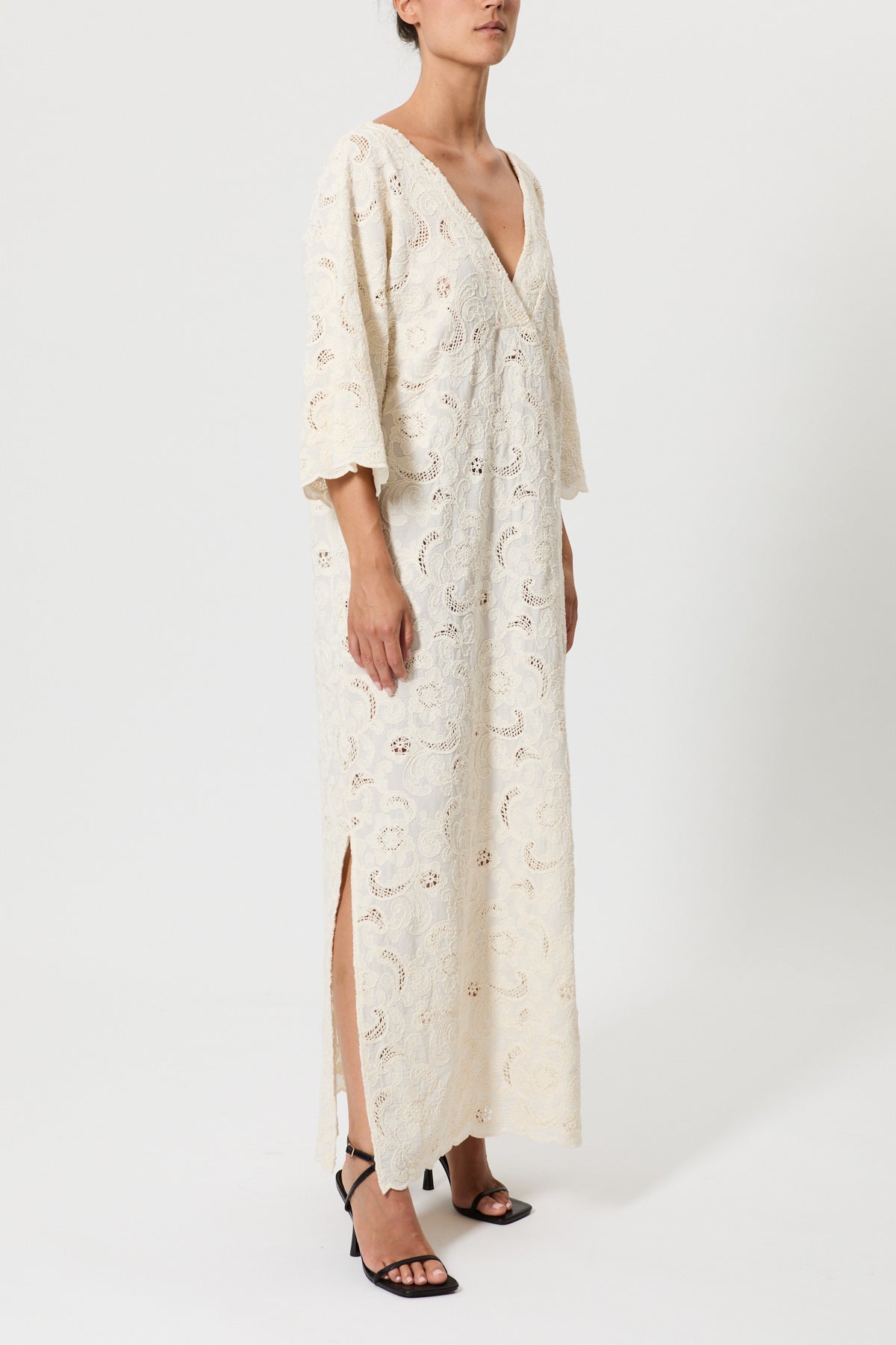 EMBROIDERED MUSLIN DRESS
