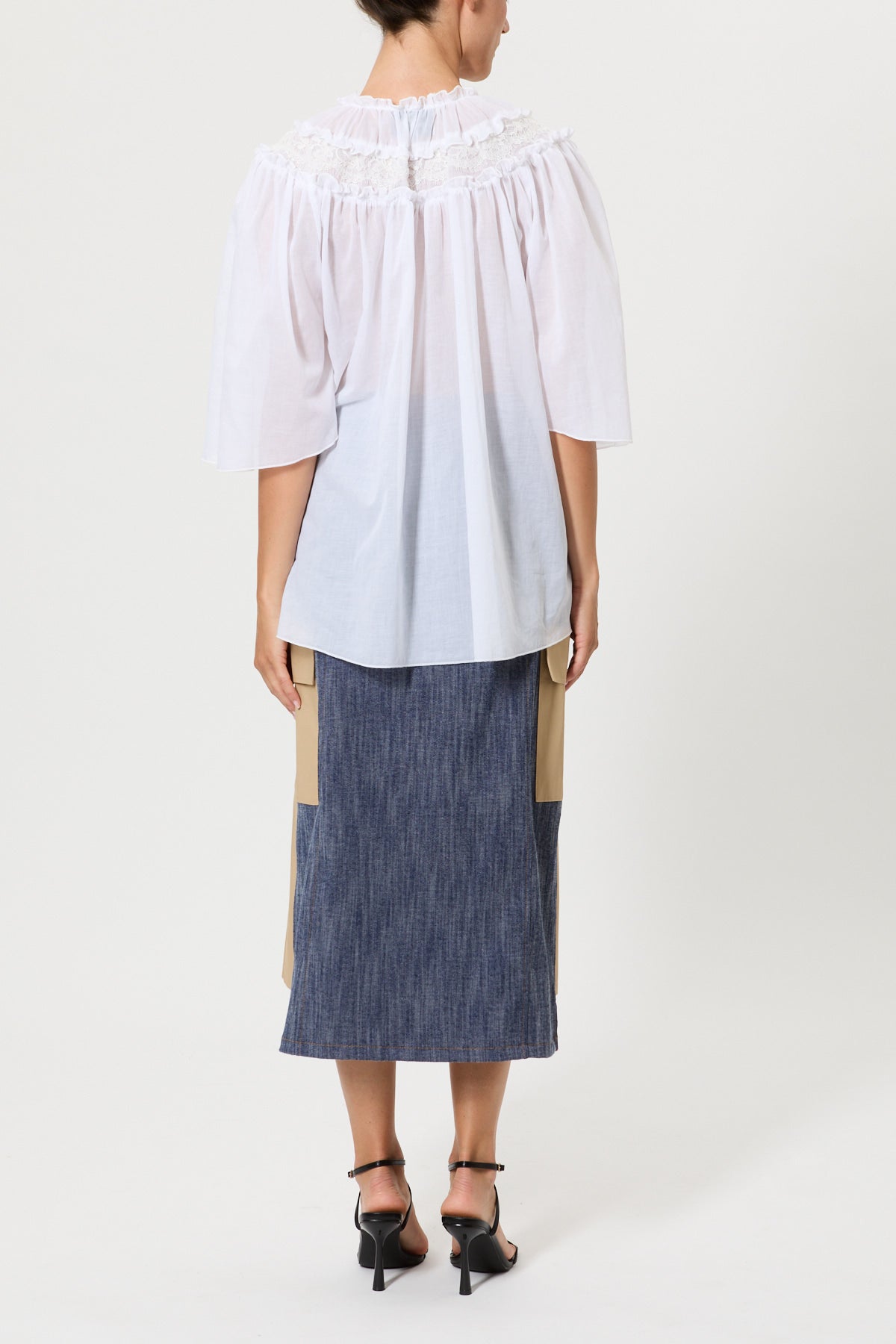 MUSLIN SHIRT WITH LACE