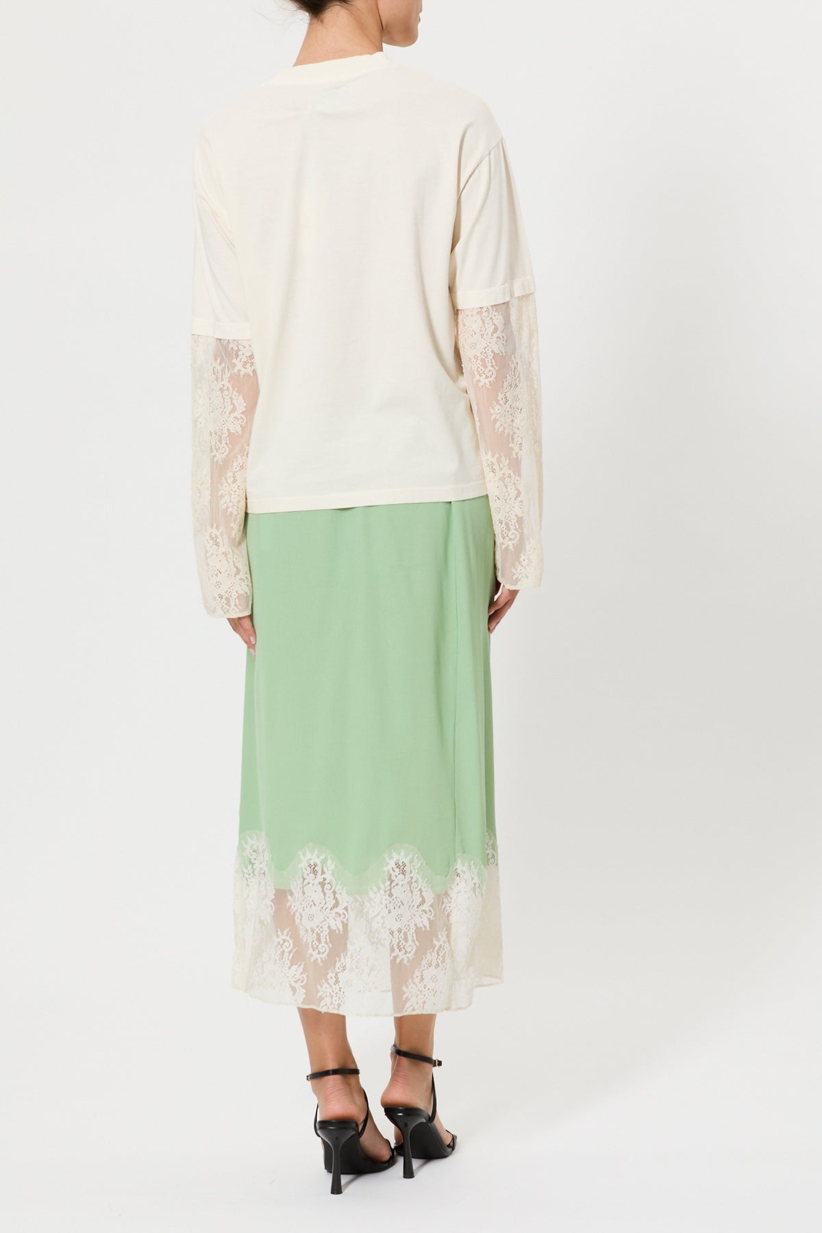 OVERSIZED T-SHIRT WITH LONG SLEEVES IN LACE