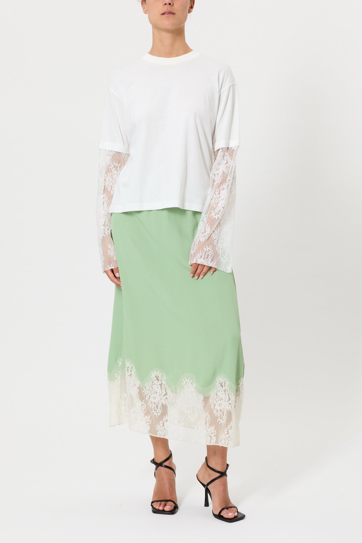 OVERSIZED T-SHIRT WITH LONG SLEEVES IN LACE