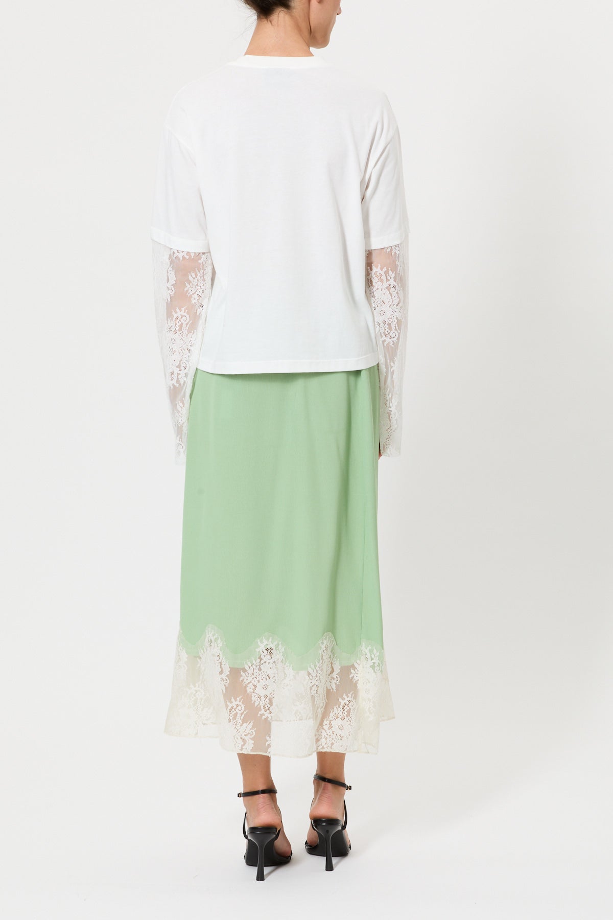 OVERSIZED T-SHIRT WITH LONG SLEEVES IN LACE