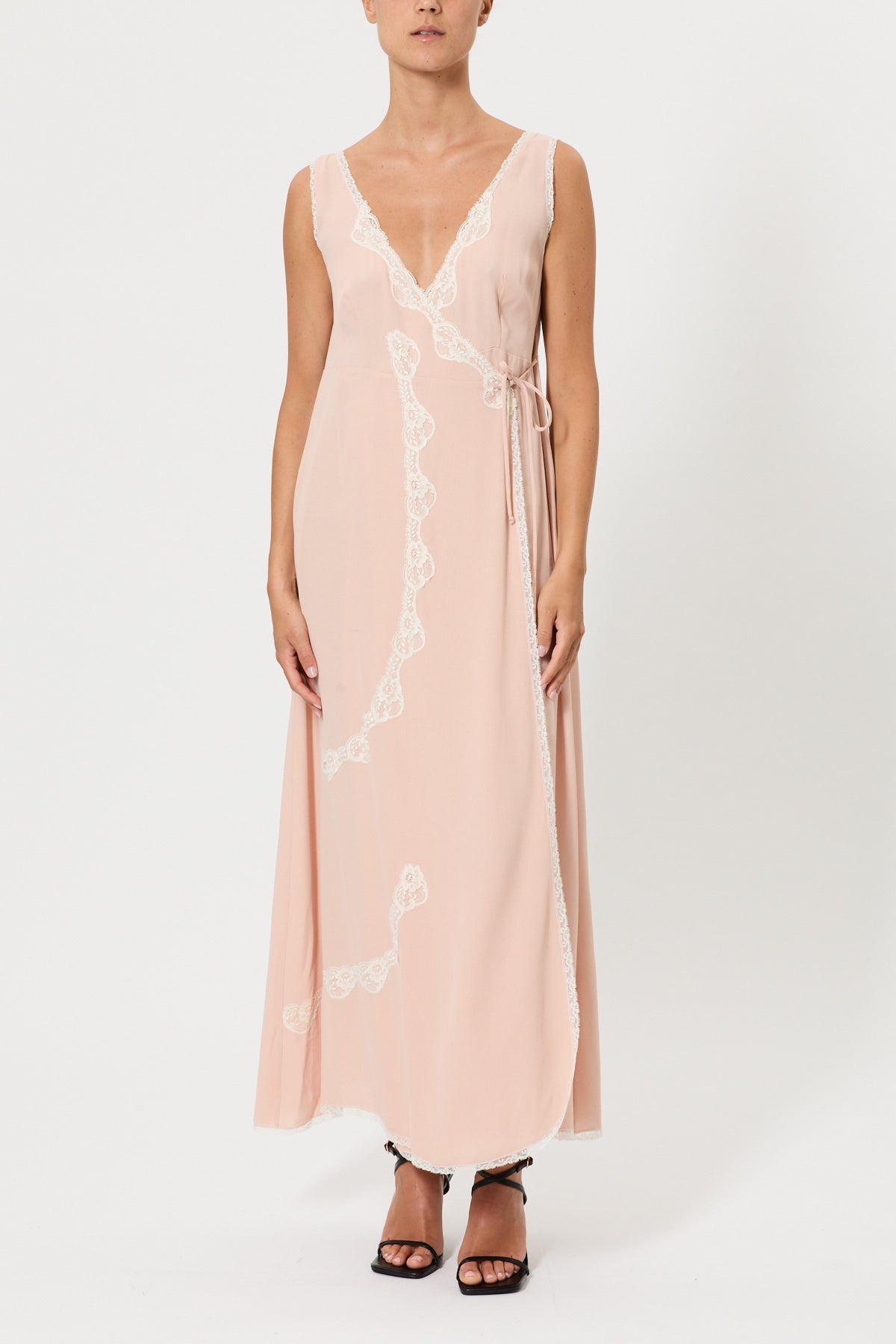 SLIP DRESS LUNGA INCROCIATA