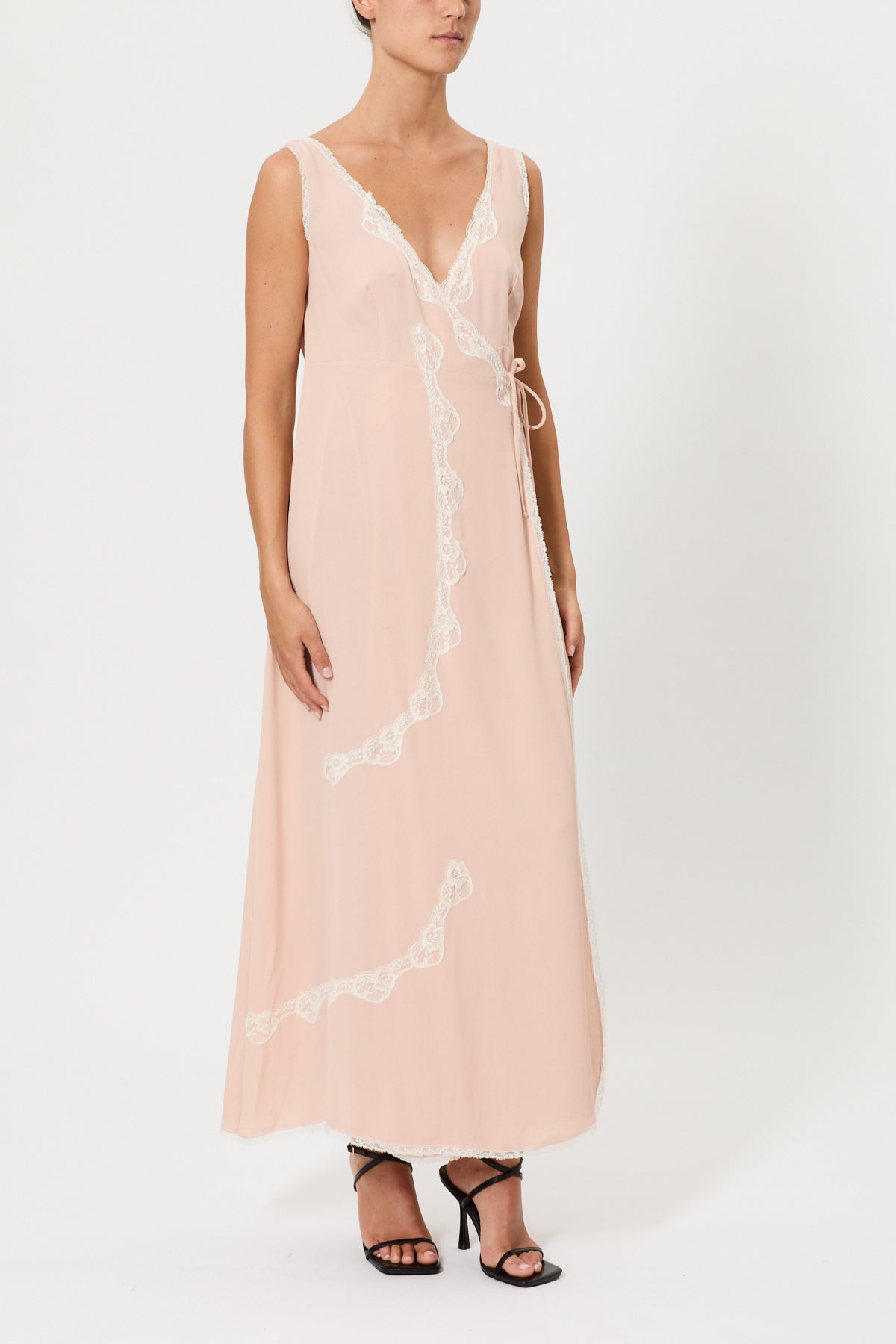 SLIP DRESS LUNGA INCROCIATA