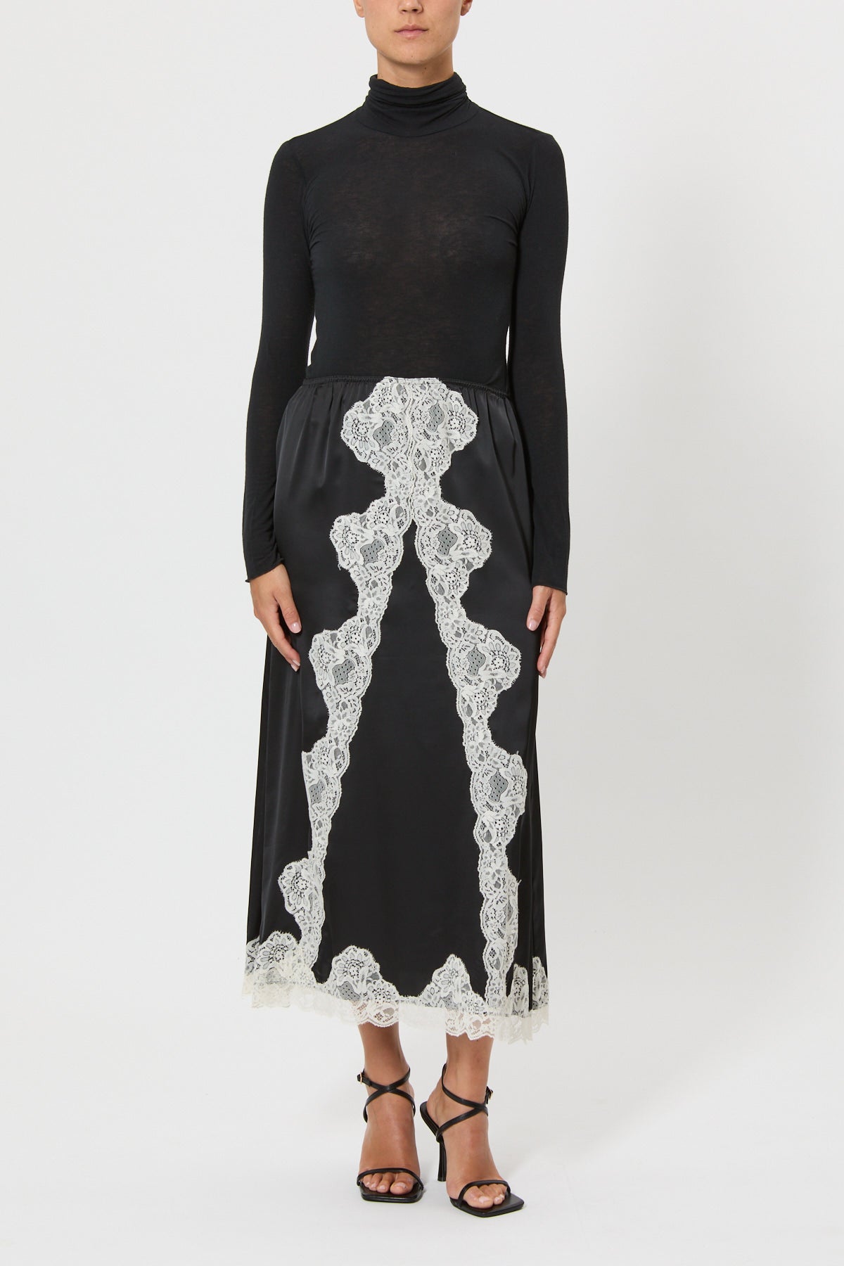 TERESA MIDI SKIRT WITH LACE