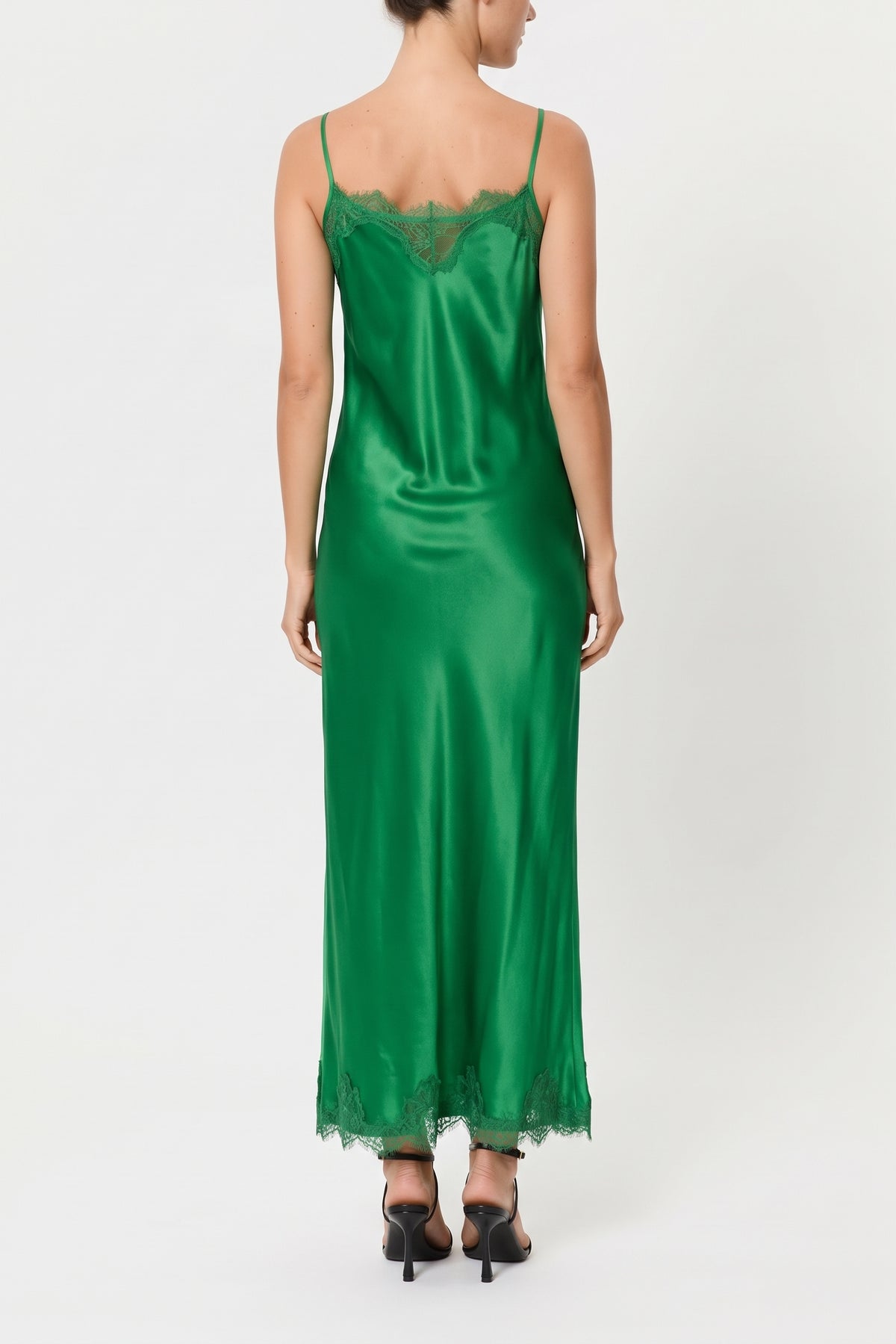 CLAUDIA – VISCOSE AND LACE SLIP DRESS