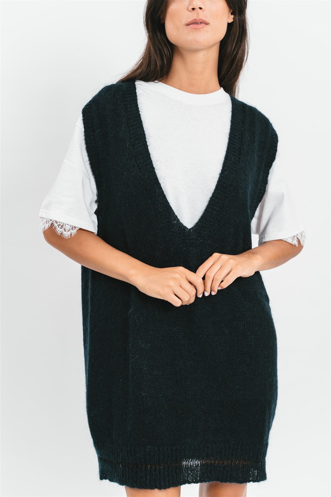 Gilet blue navy scollo a V Dettaglio