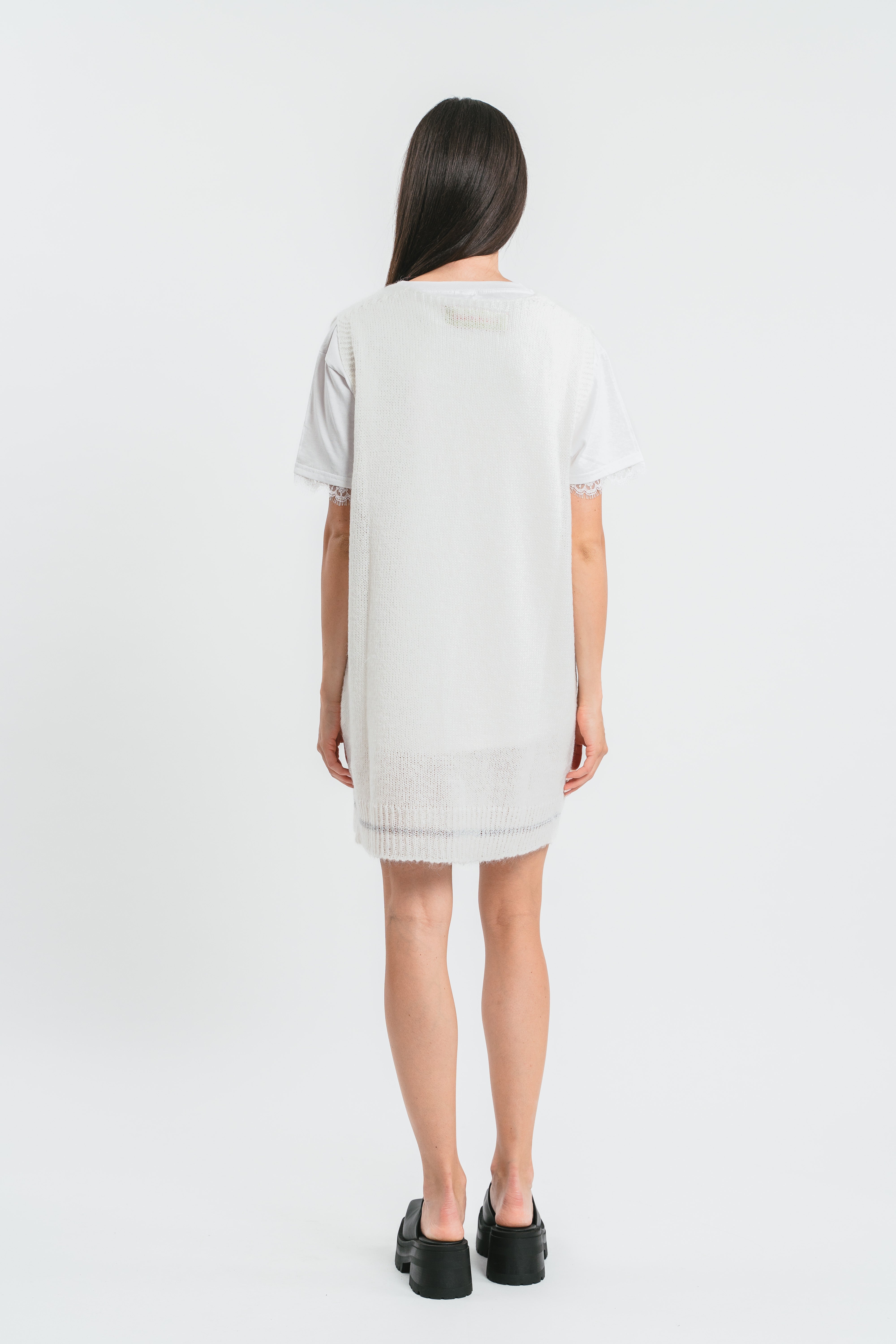 Gilet bianco scollo a V Posteriore
