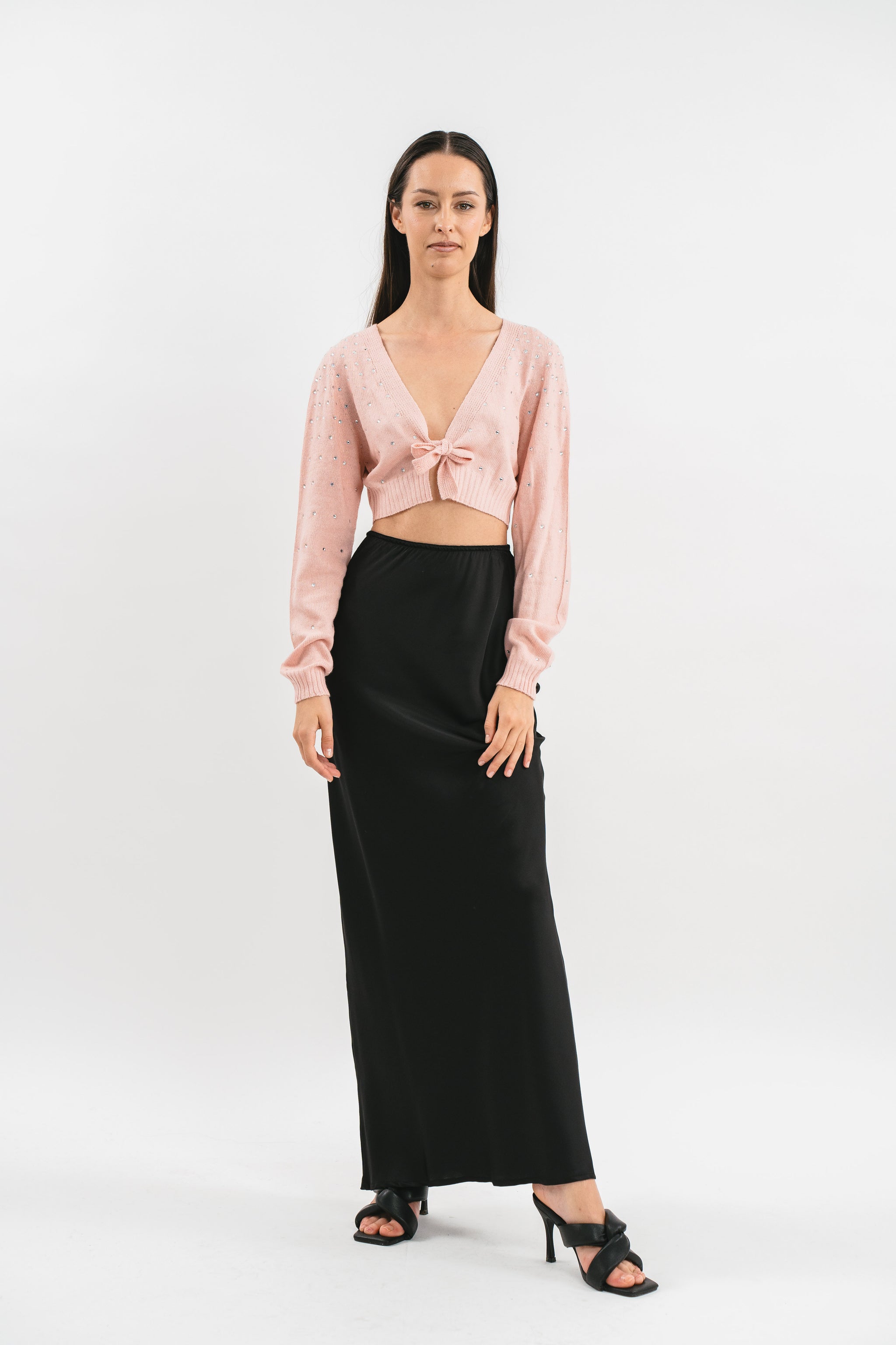 Cardigan Corto Nero con pietre Strass | TALLY WEiJL Italia