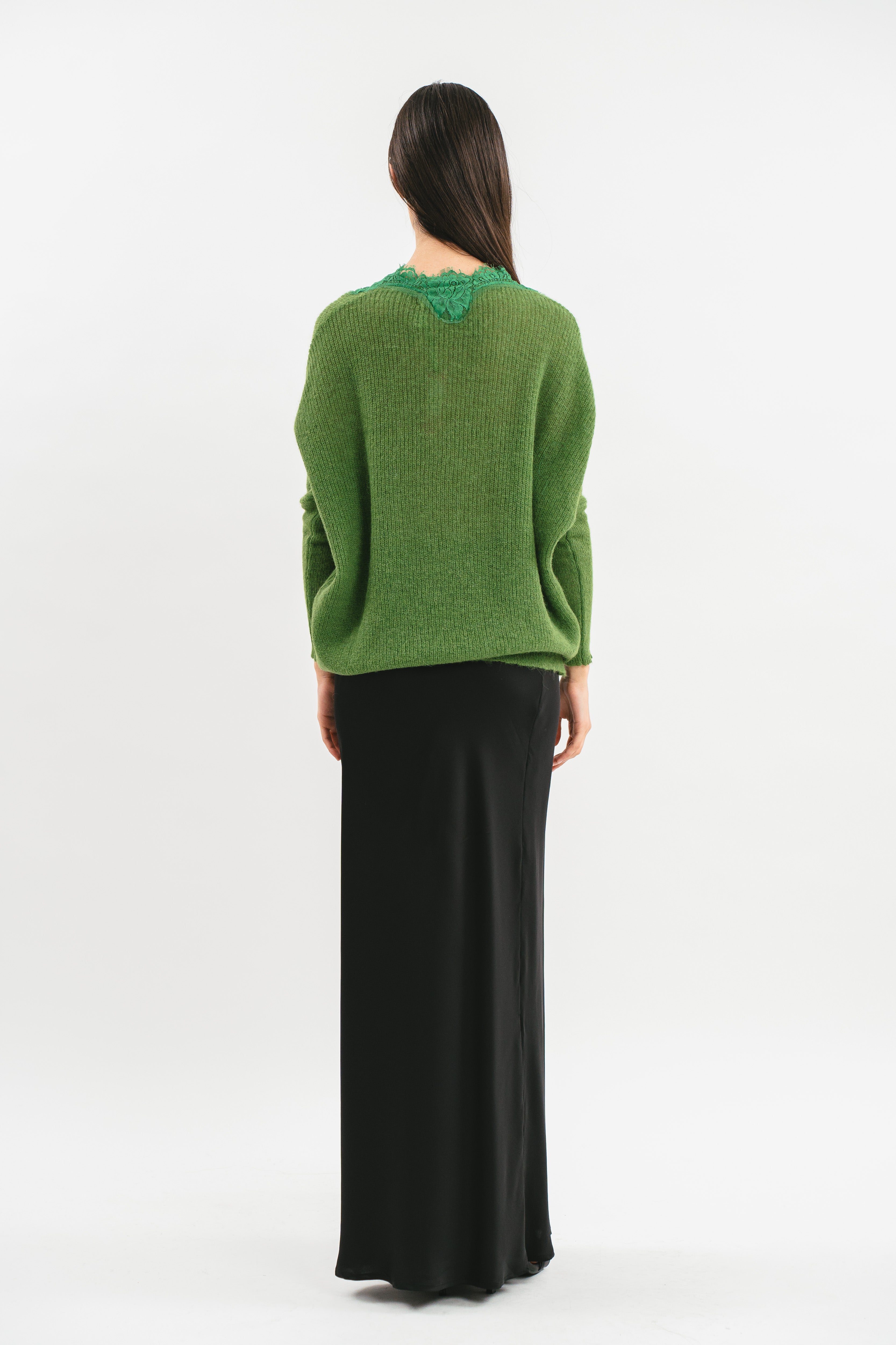 MAGLIA ALPACA SCOLLO V CON PIZZO