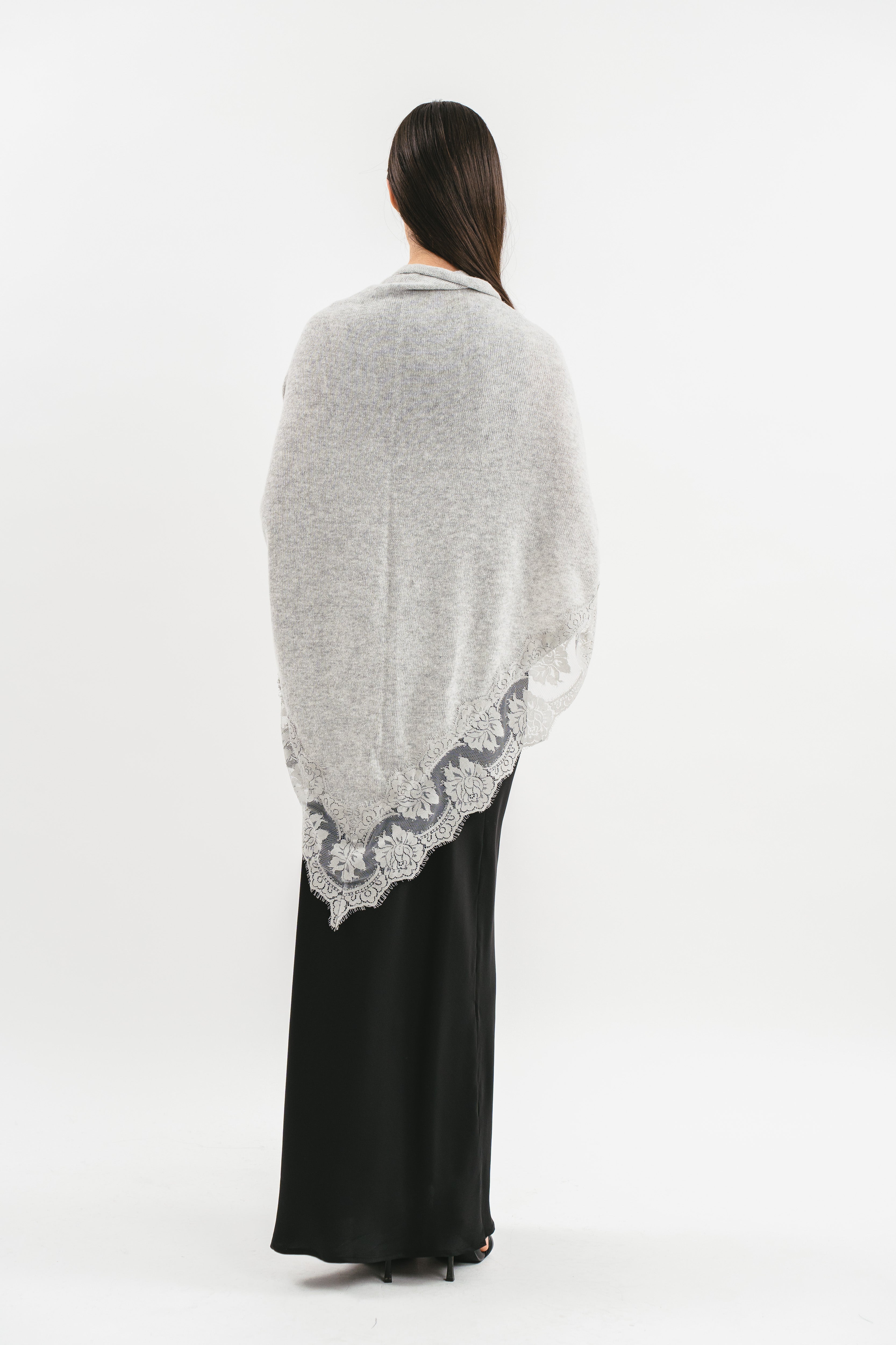 SCIALLE CON PIZZO IN MISTO CACHEMIRE