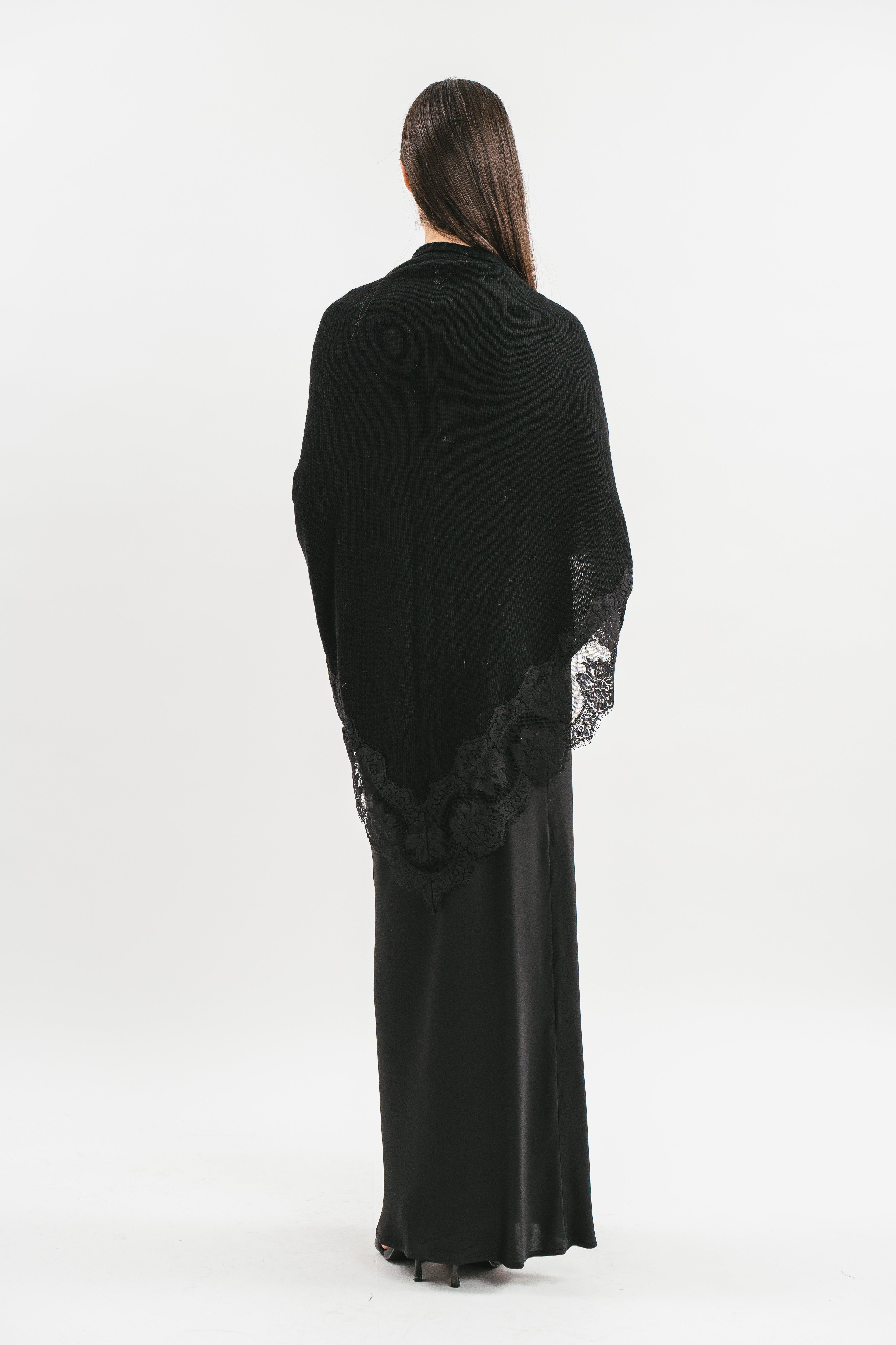 SCIALLE CON PIZZO IN MISTO CACHEMIRE
