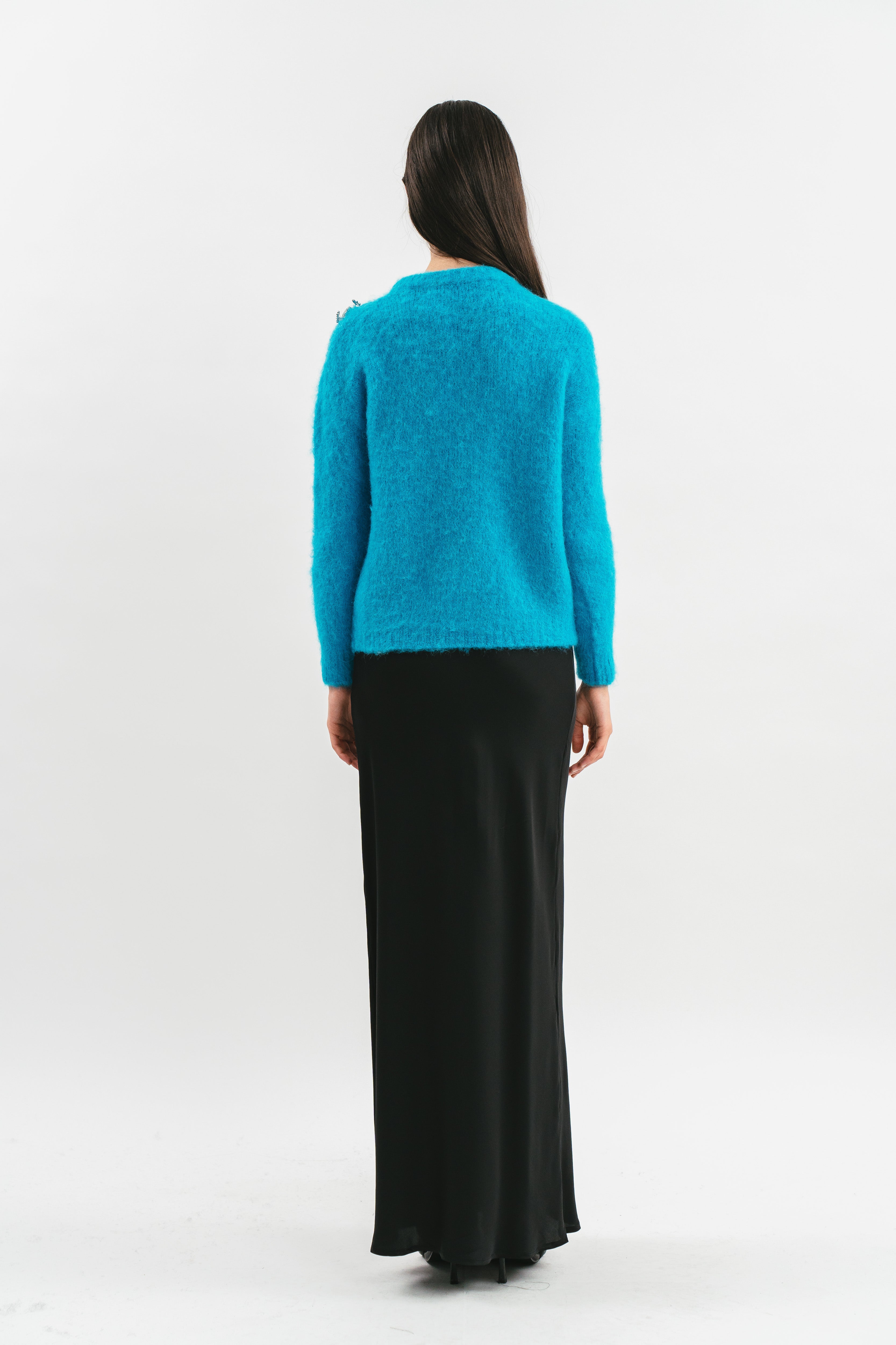 Maglia girocollo turchese Posteriore