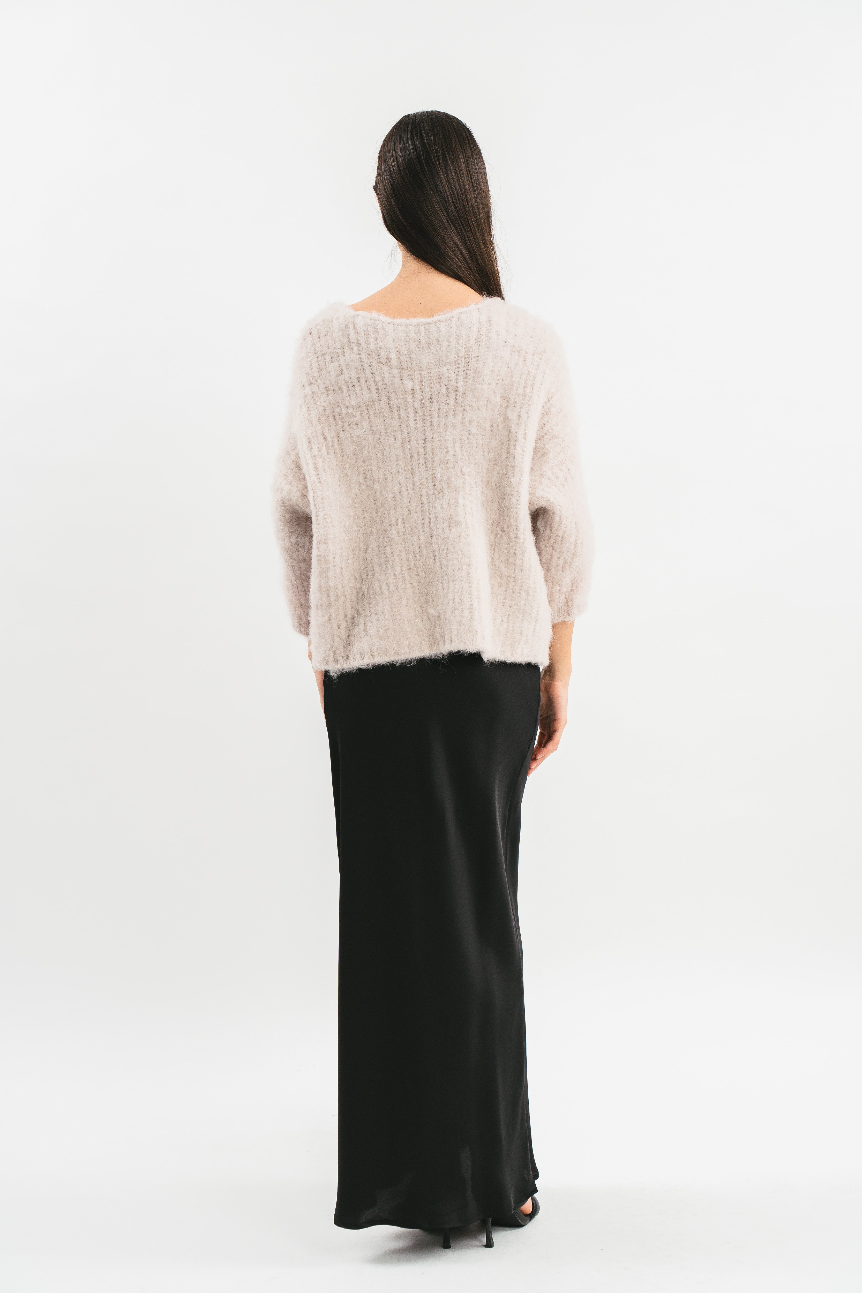 CARDIGAN OVER IN ALPACA CON SPILLE GIOIELLO