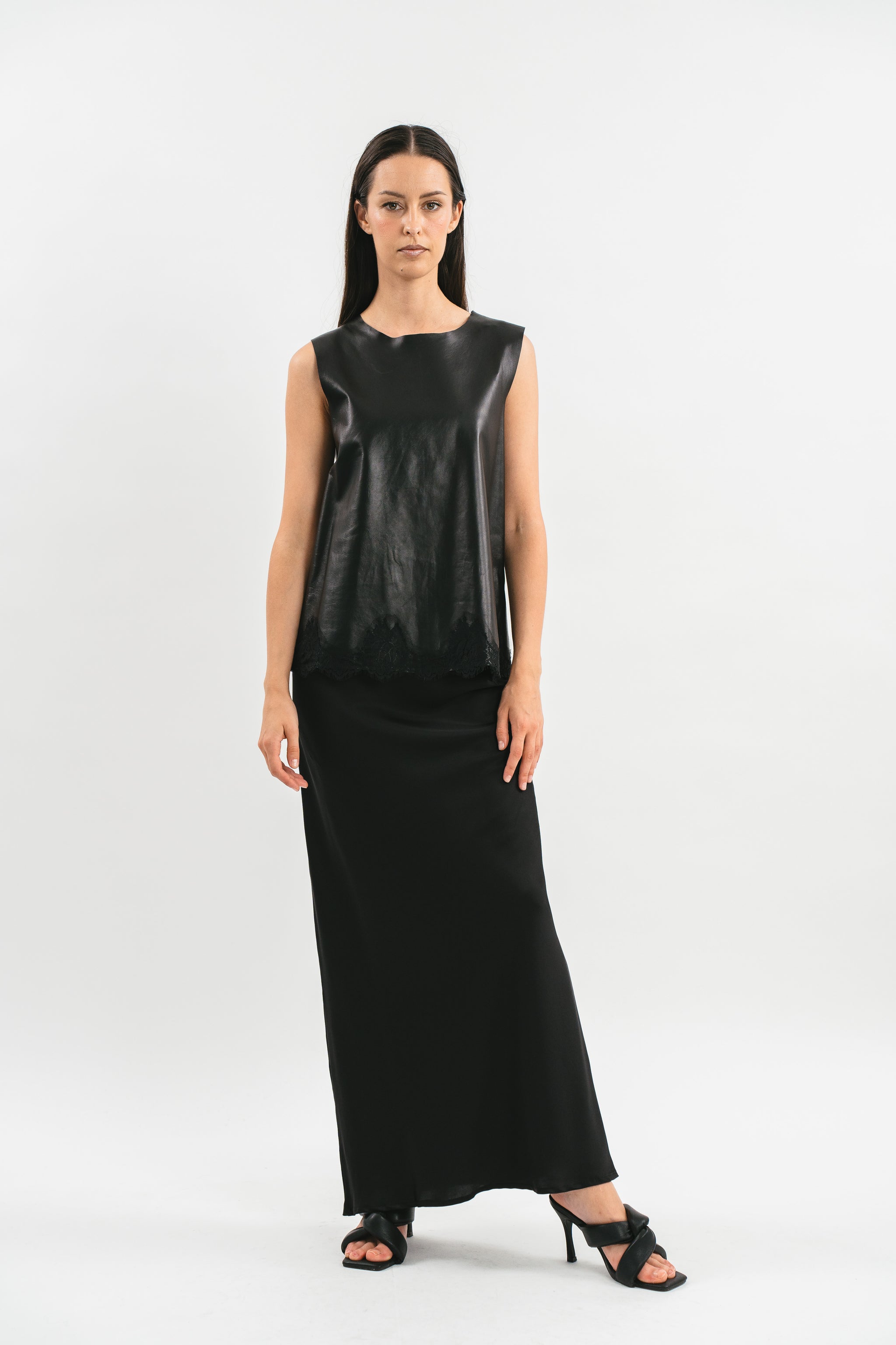 Slip In Raso Nero Con Pizzo - Stile Cami Francese, Taglia Unica 30-46, Senza Etichette, Per Un Look Glamour