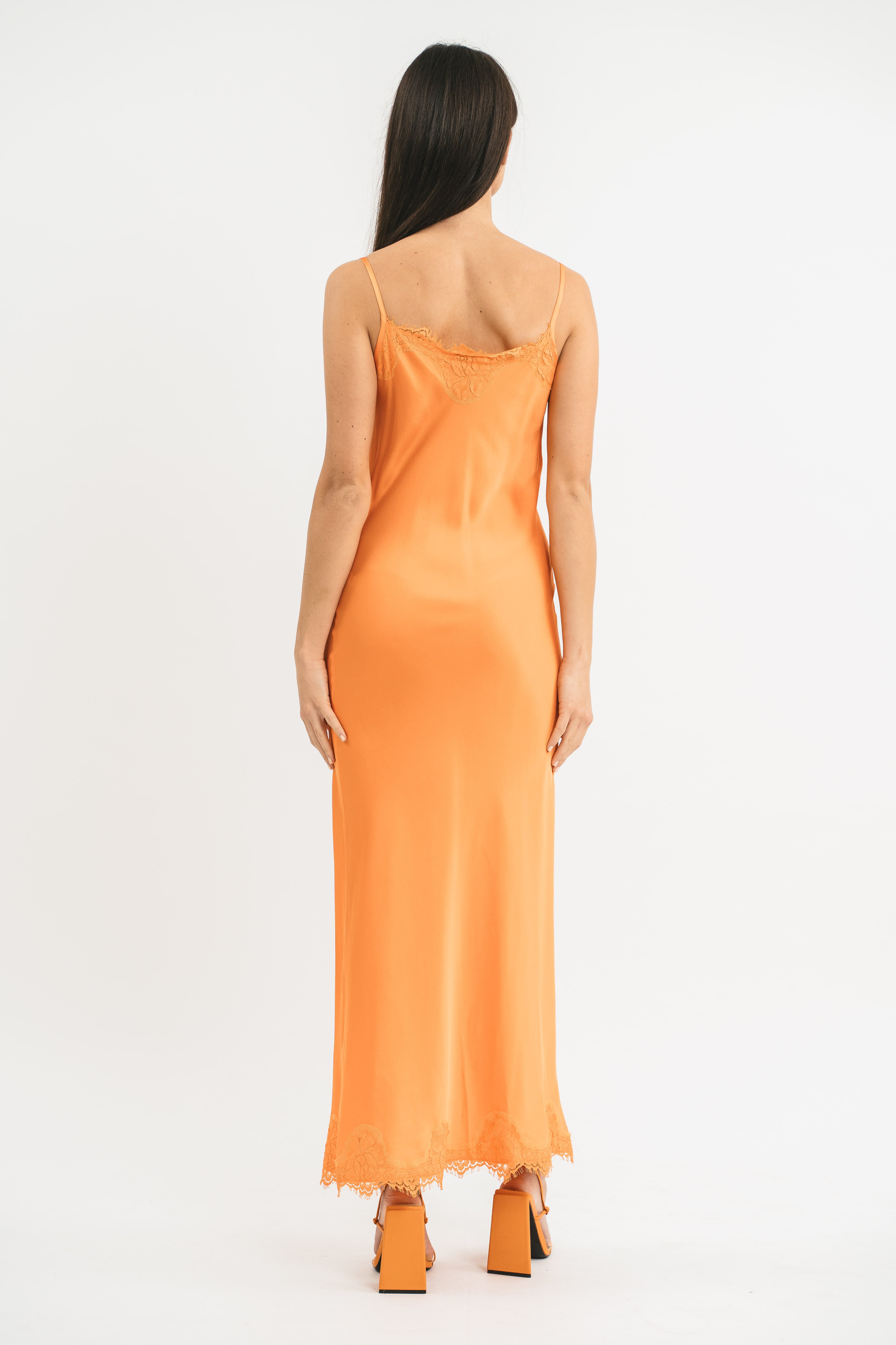 SLIP DRESS CLAUDIA IN VISCOSA CON PIZZO