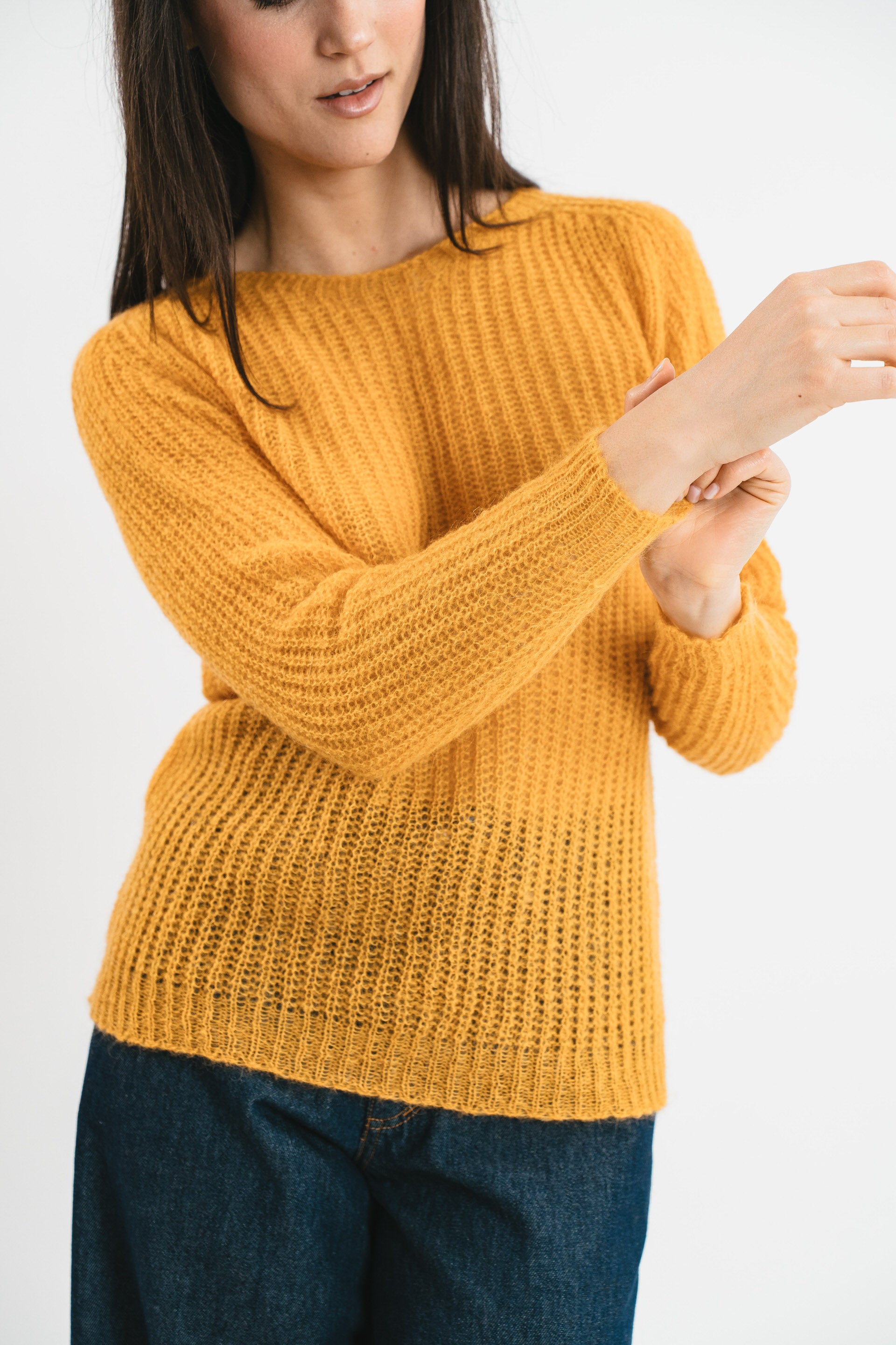 Maglia Nuvola giallo senape Dettaglio
