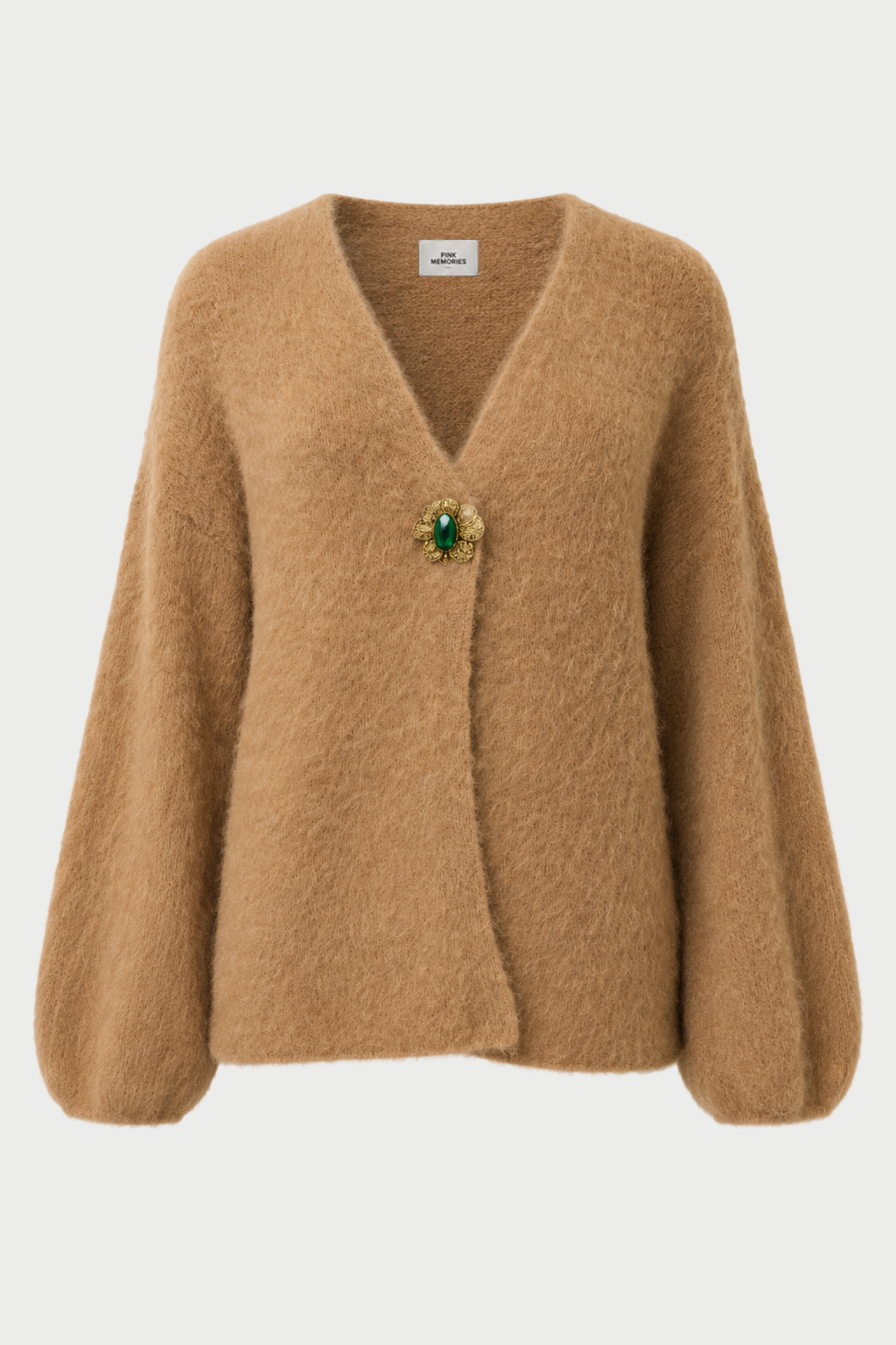CARDIGAN GARZATO CON SPILLA GIOIELLO
