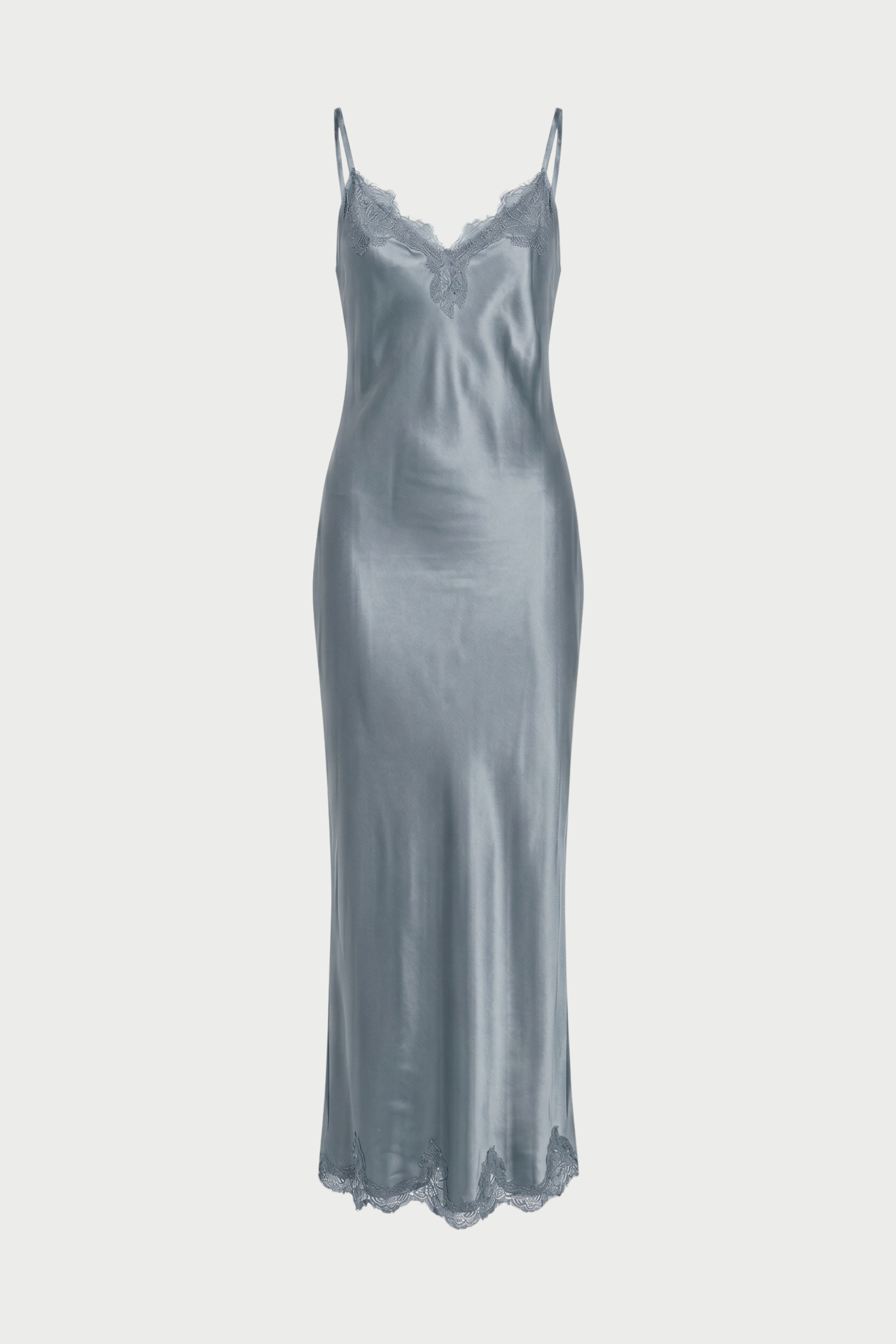 Long slip dress with lace