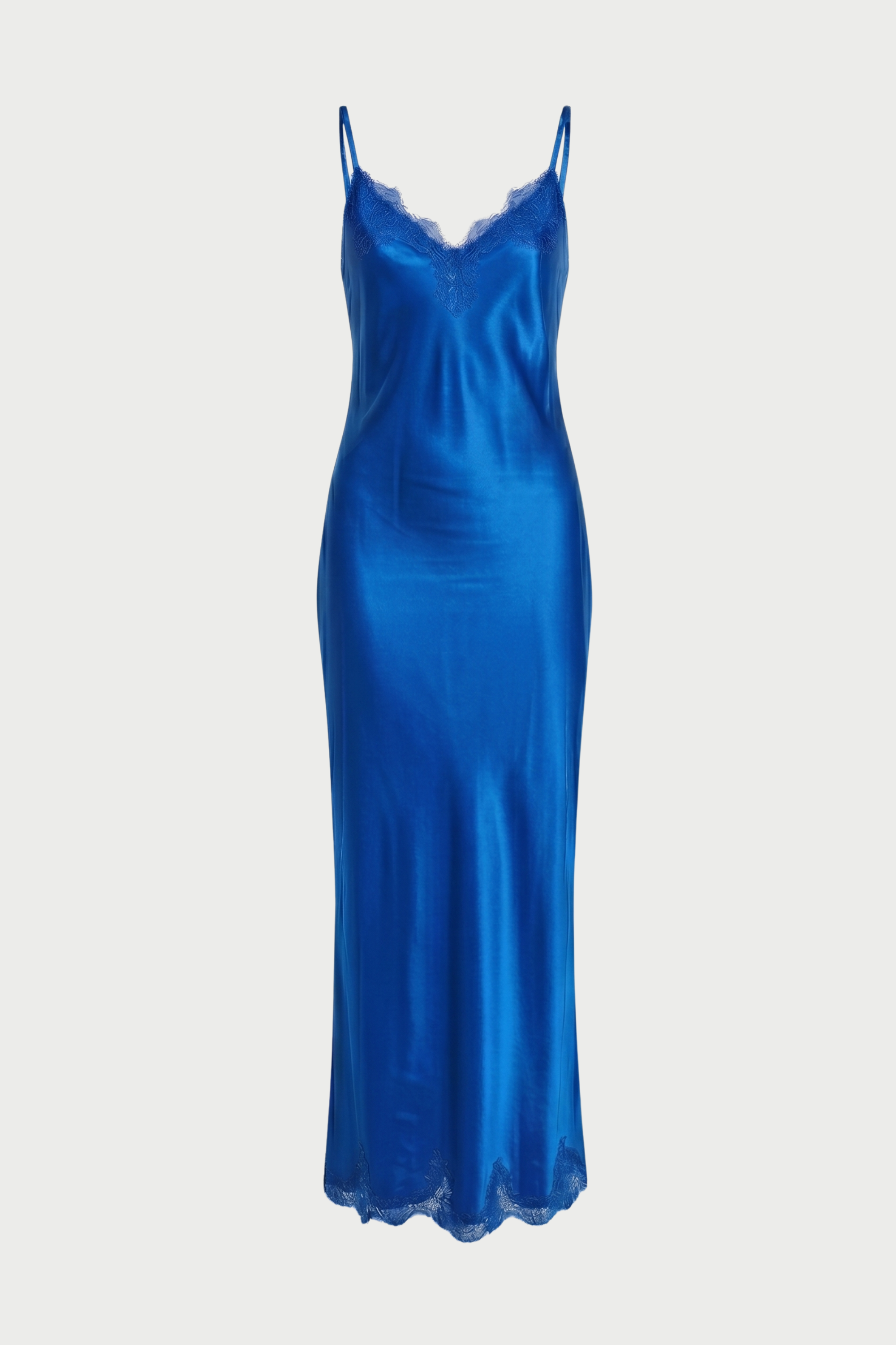 Long slip dress with lace