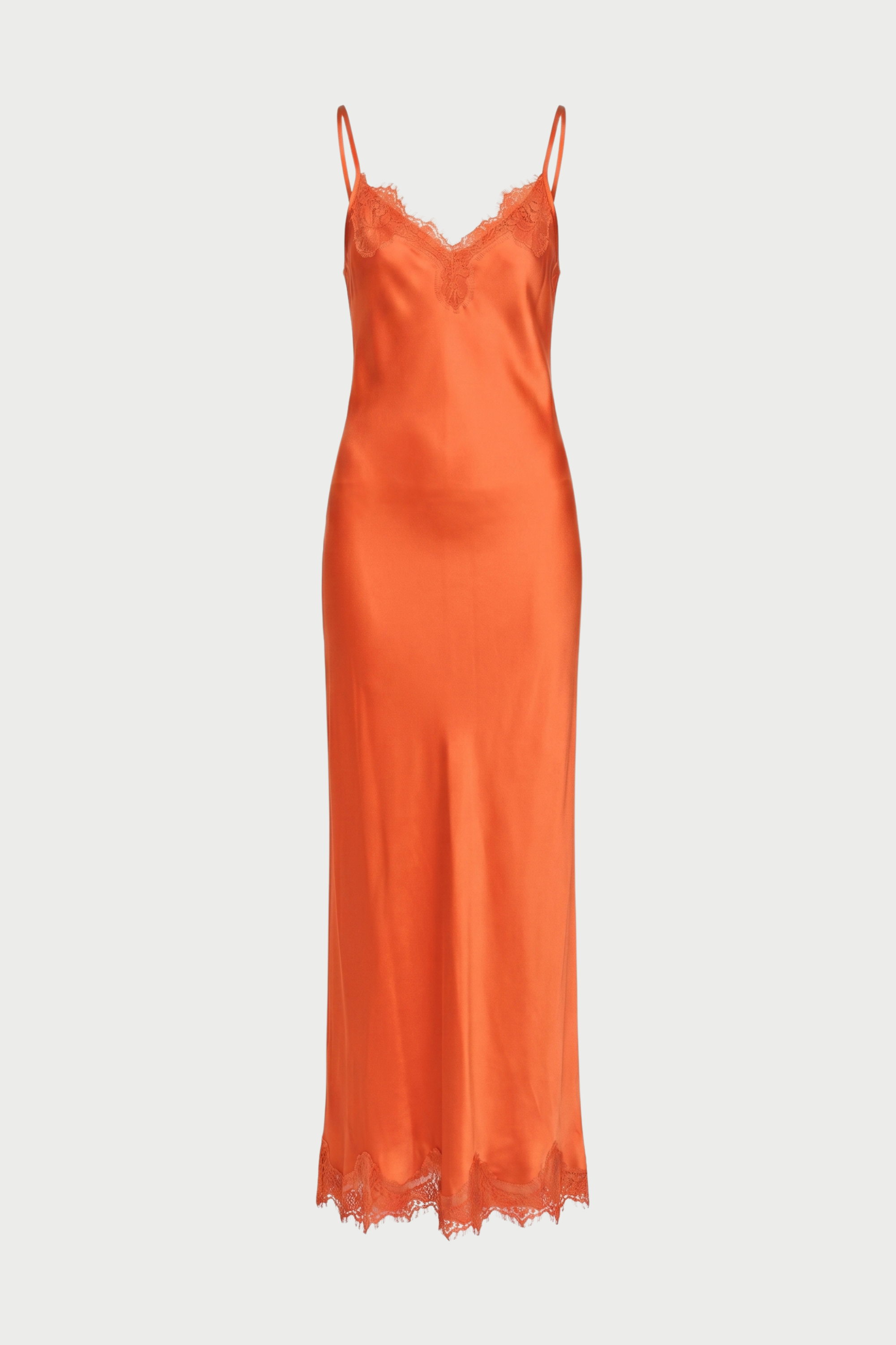 Long slip dress with lace