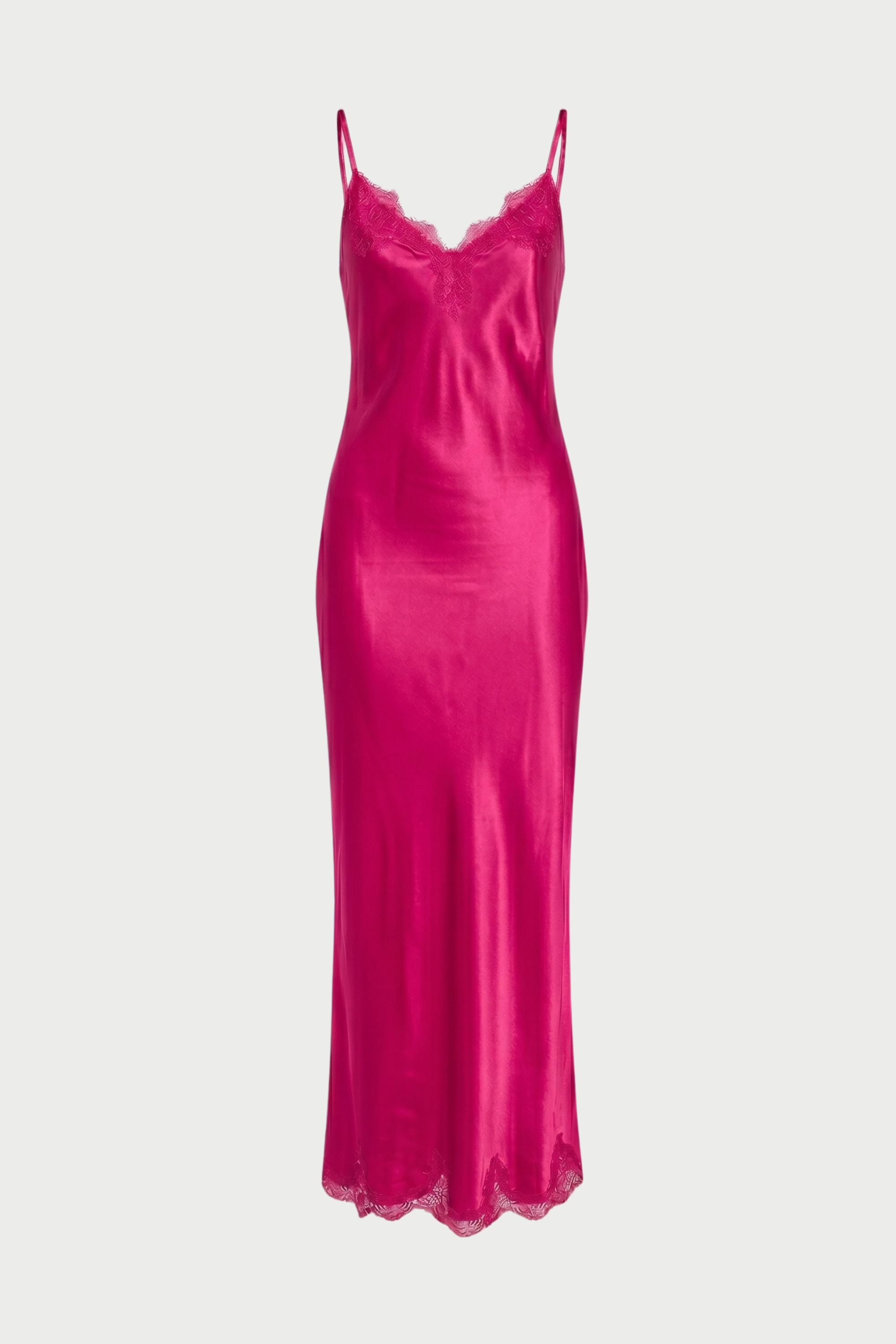 Long slip dress with lace