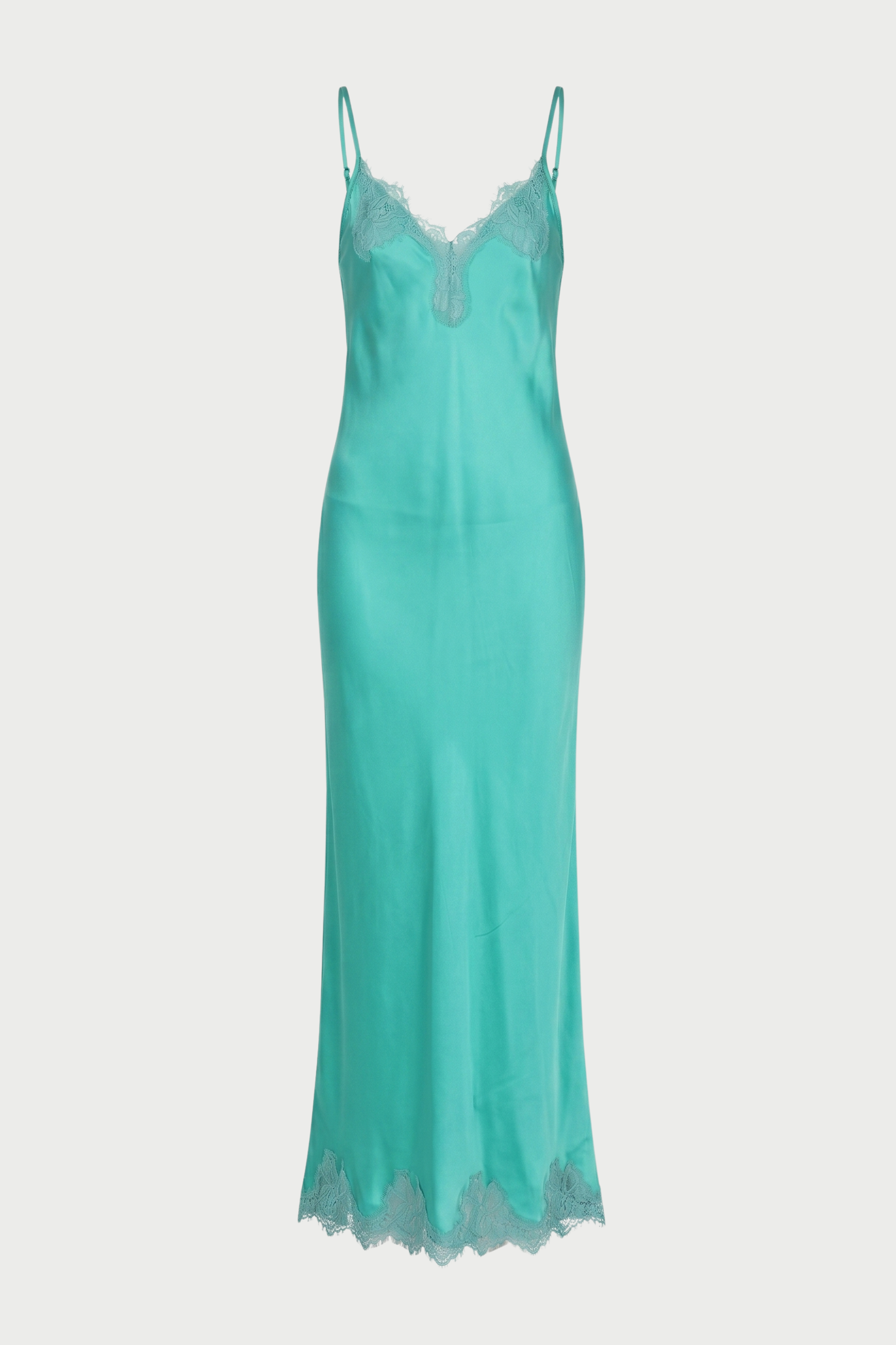 Long slip dress with lace