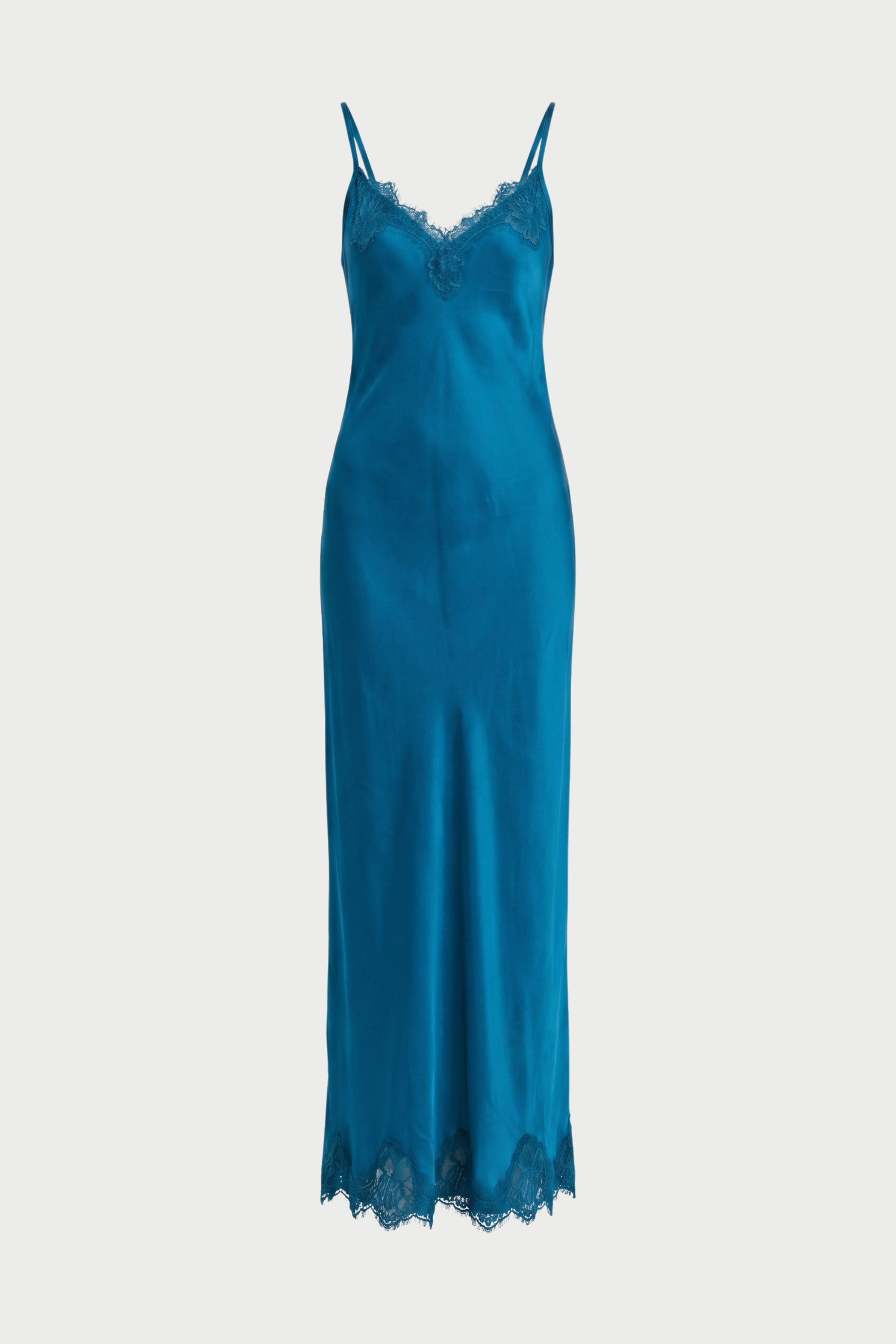 Long slip dress with lace