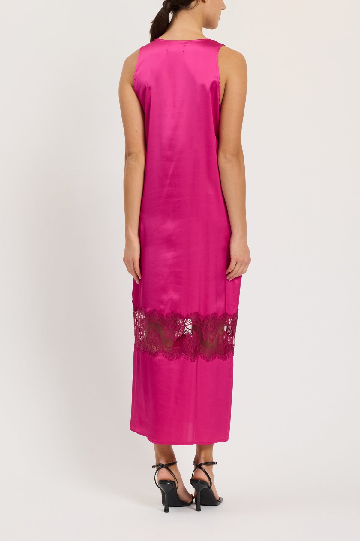 VISCOSE DRESS WITH LACE INSERT