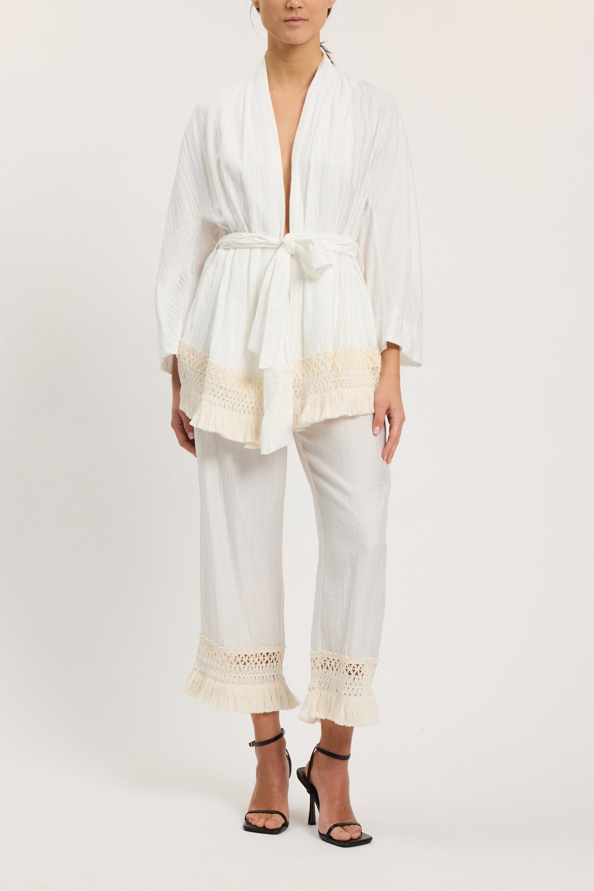 GIACCA KIMONO CON FRANGE