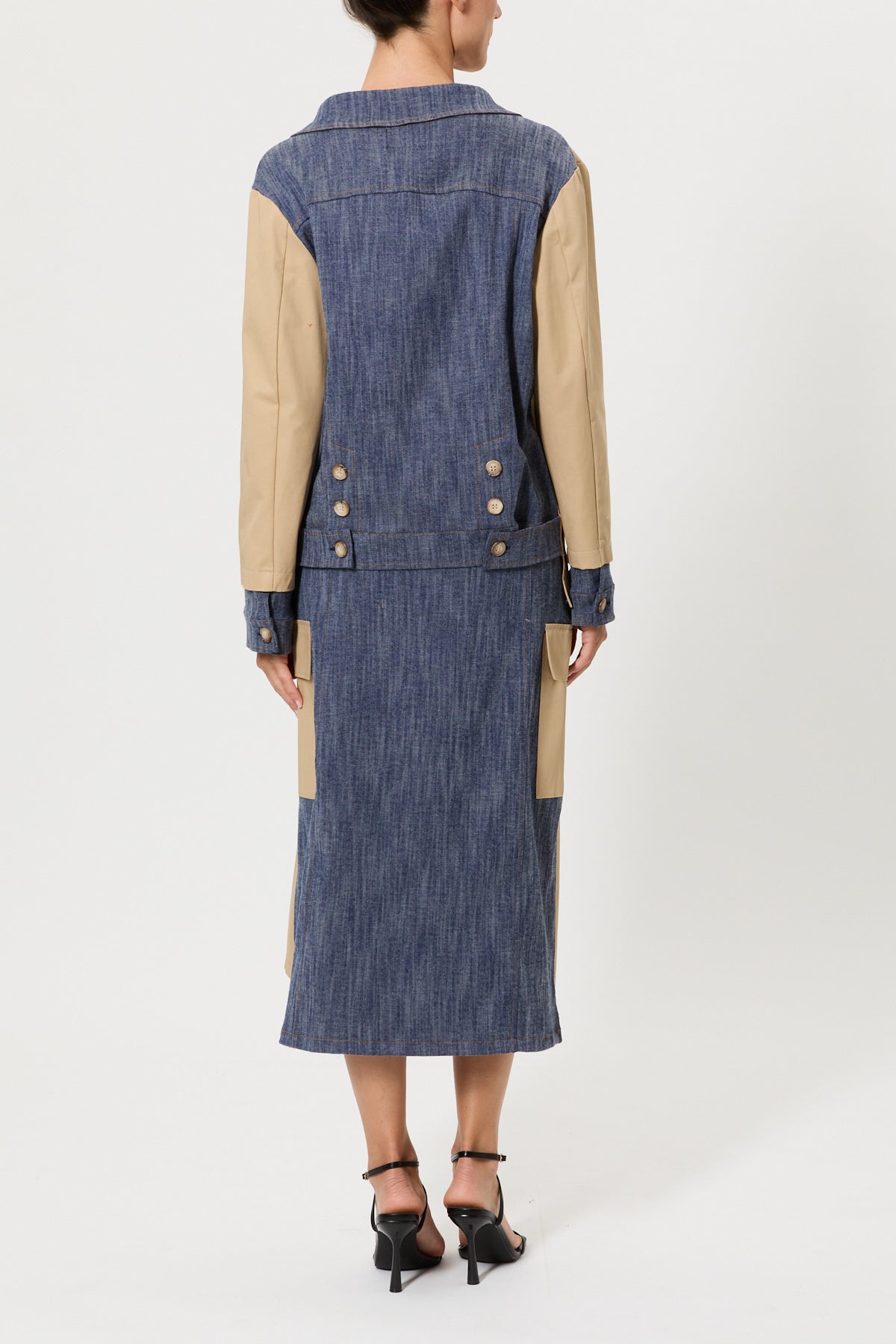 GIACCA BI-MATERIALE CON SPILLA