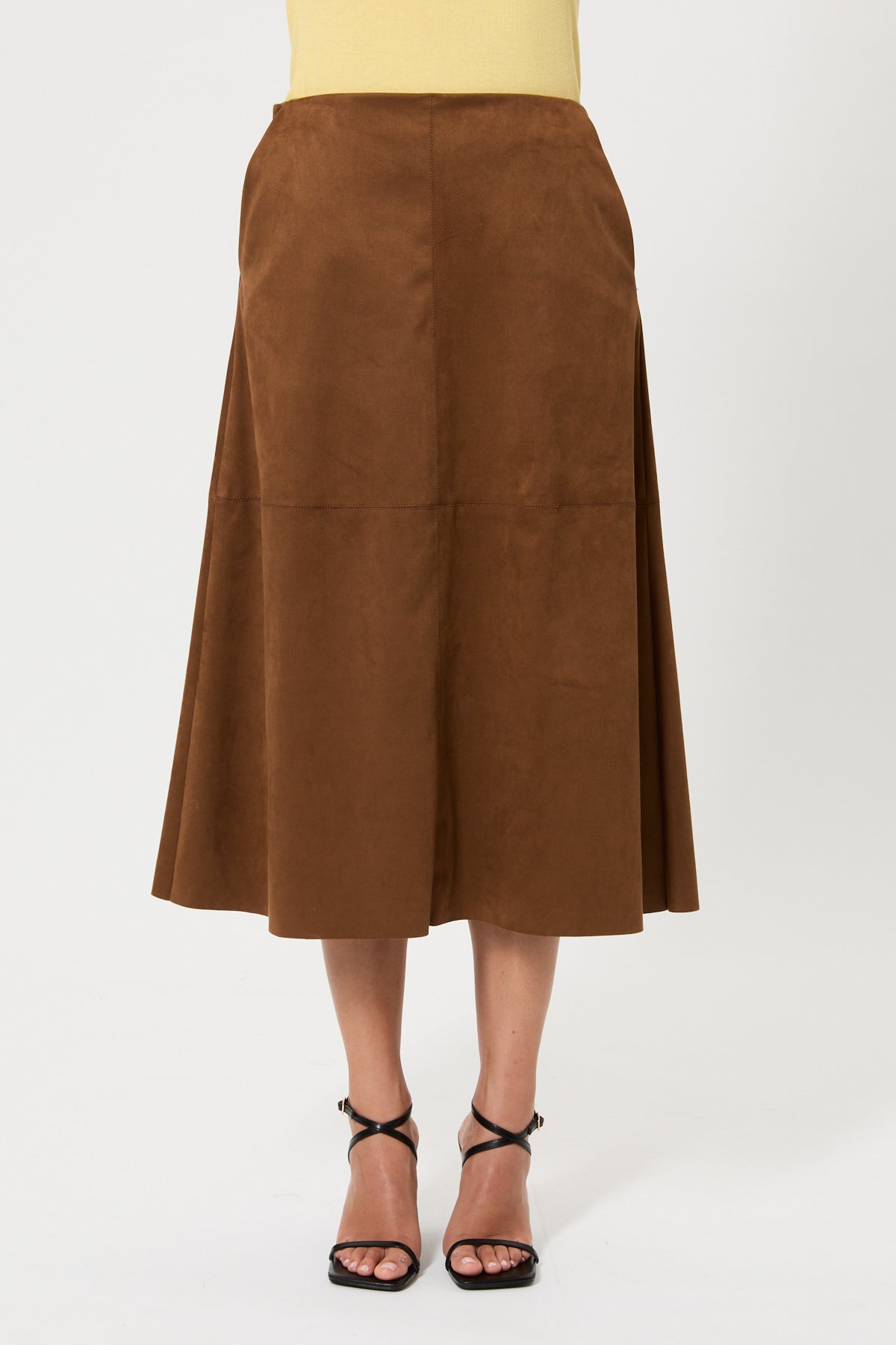 SUEDE LONGUETTE SKIRT