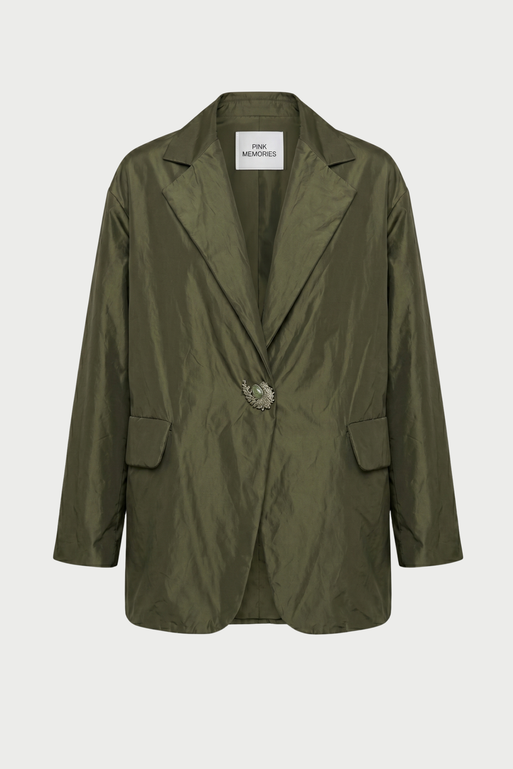 100 gram oversize jacket with jewelled button