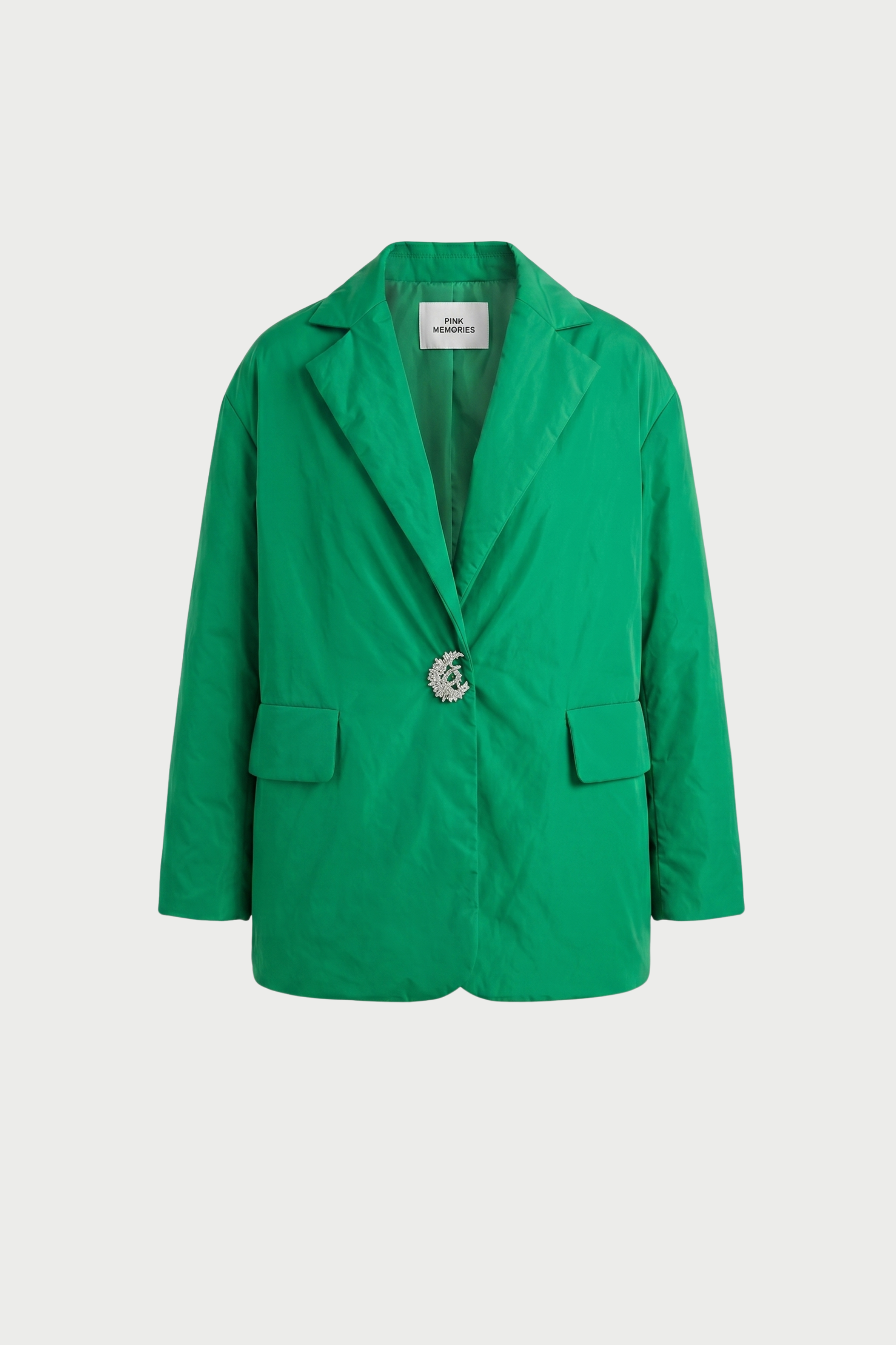 100 gram oversize jacket with jewelled button
