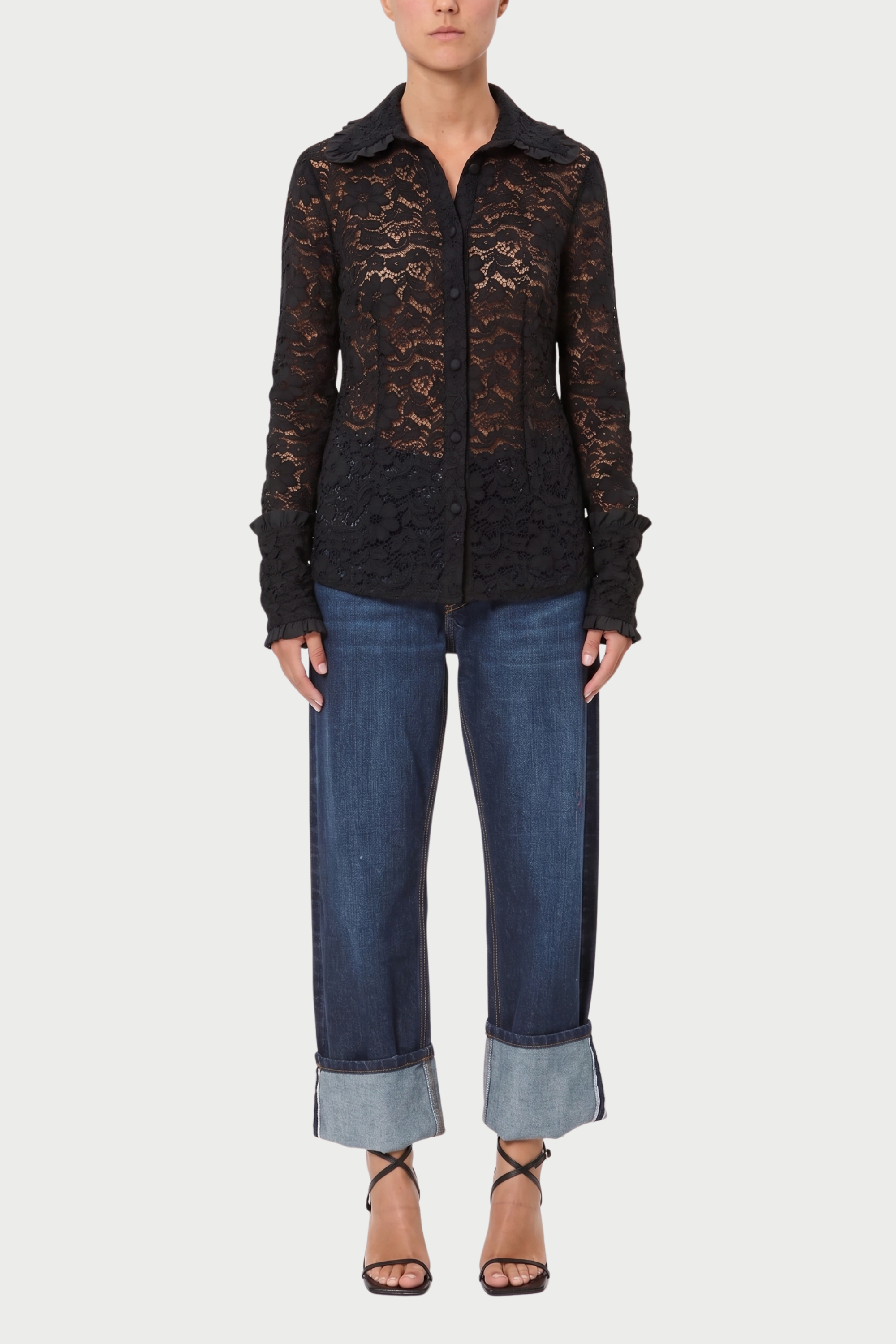 CAMICIA IN PIZZO SLIM