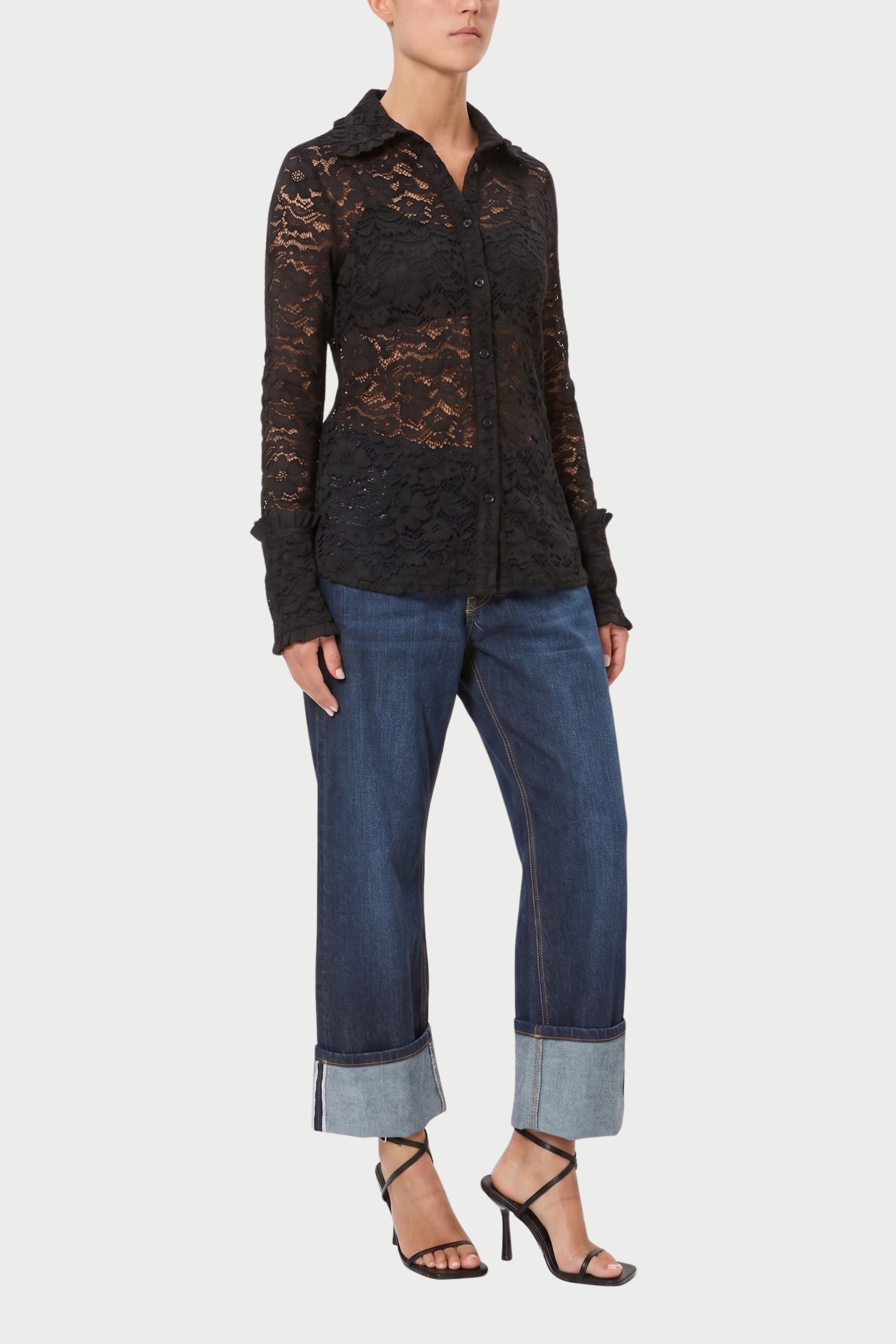 CAMICIA IN PIZZO SLIM