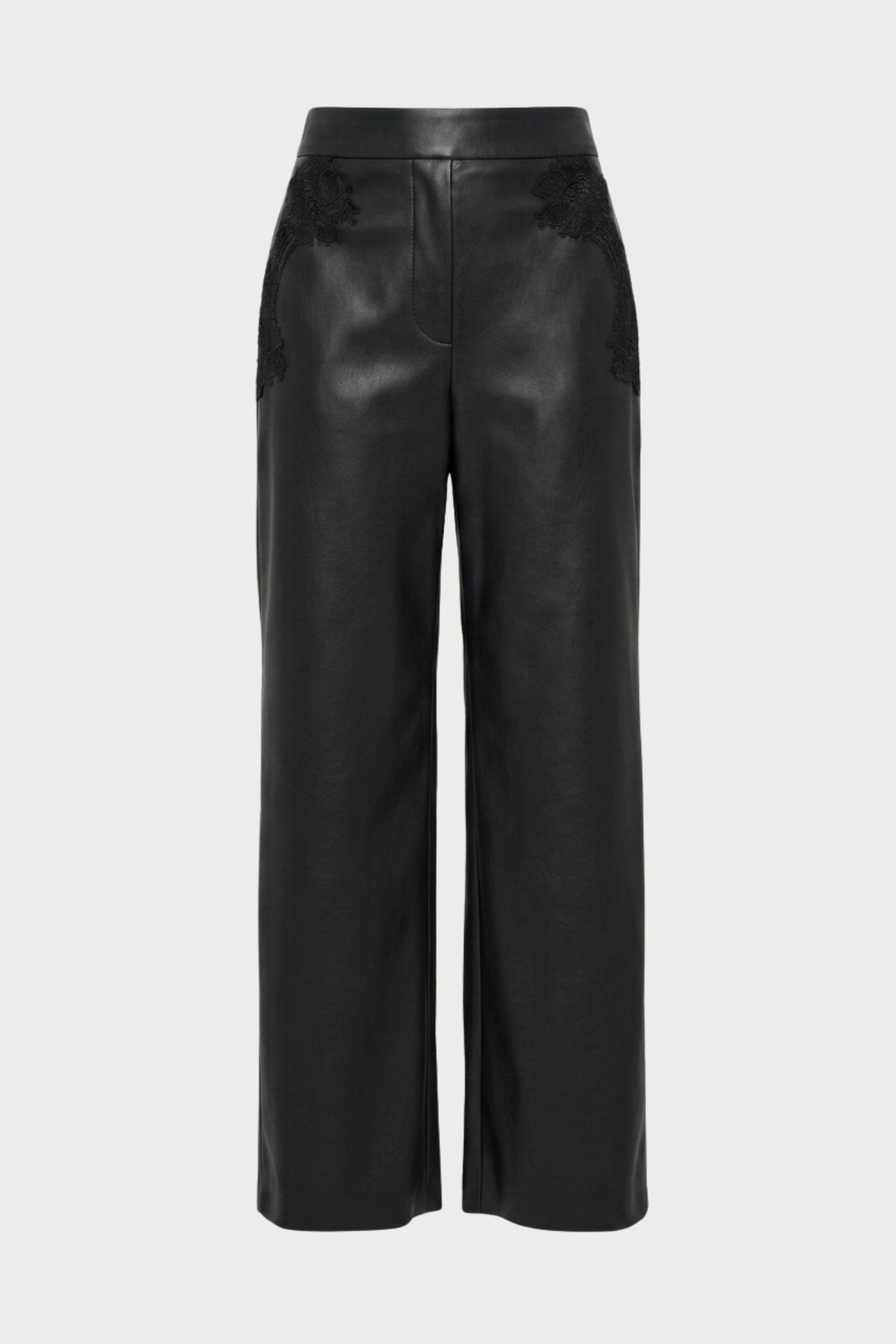 PANTALONE IN ECOPELLE CON PIZZO