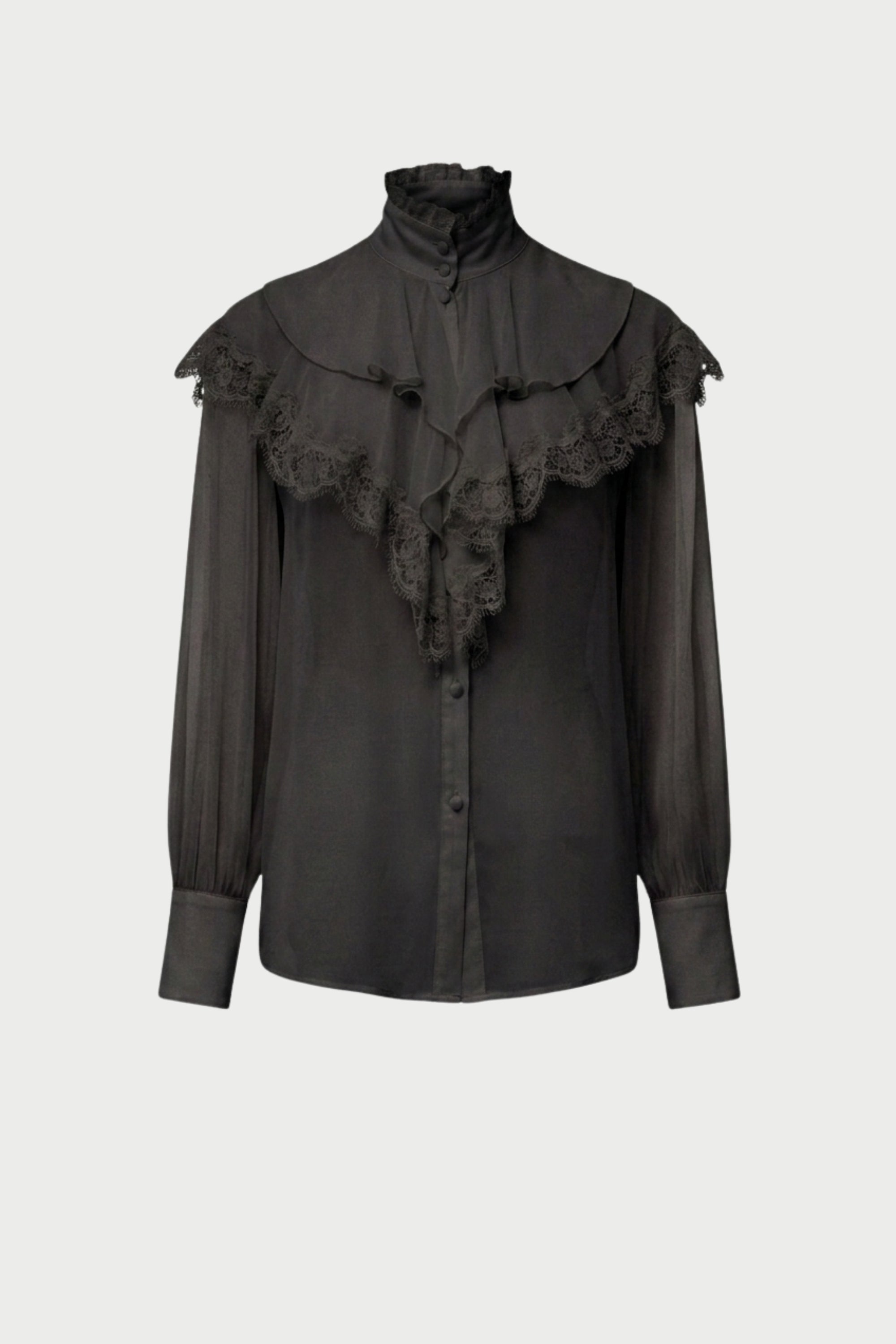CAMICIA CON ROUCHES E PIZZO