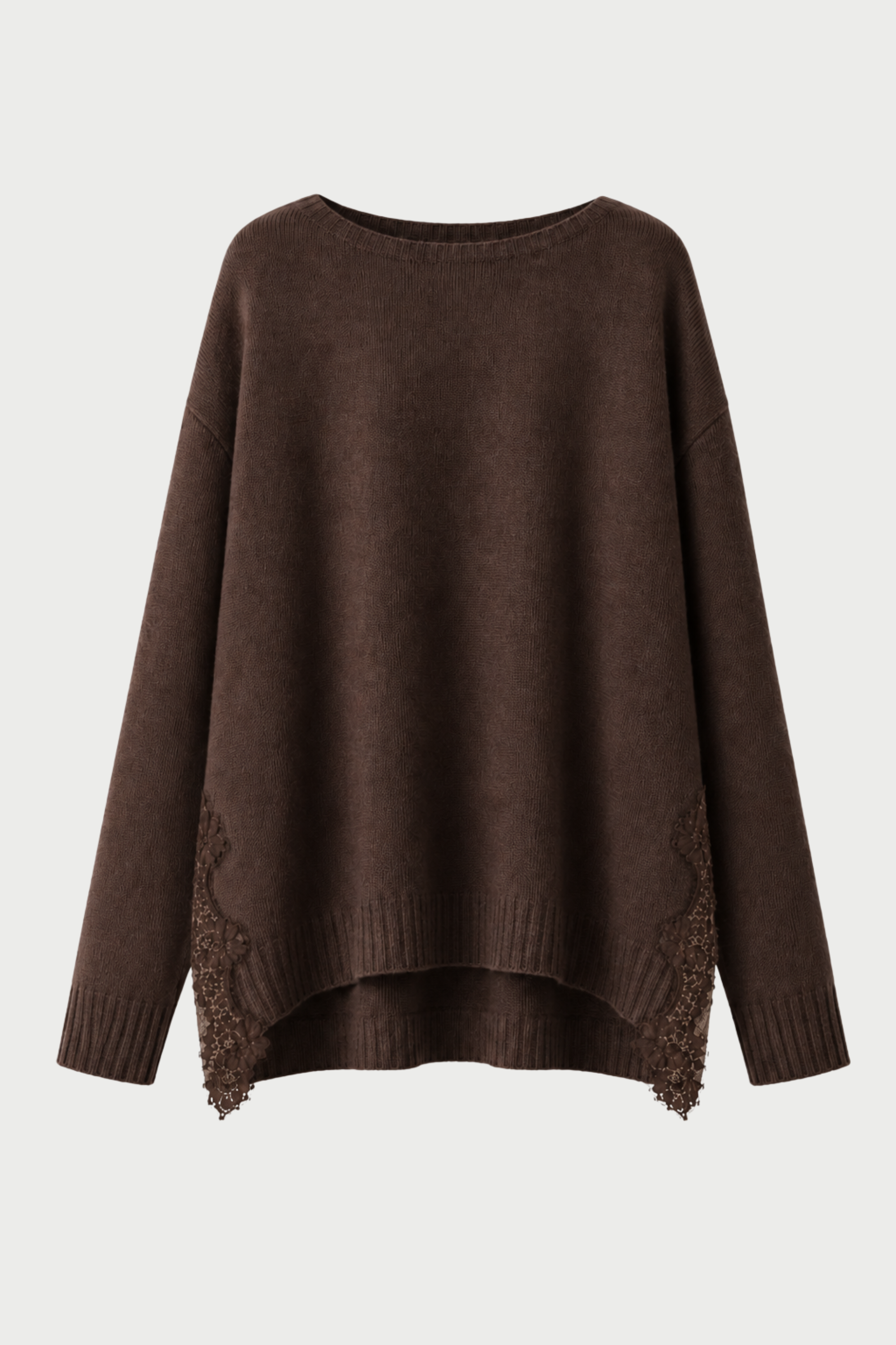 MAGLIA GIROCOLLO CON SPACCO E PIZZO