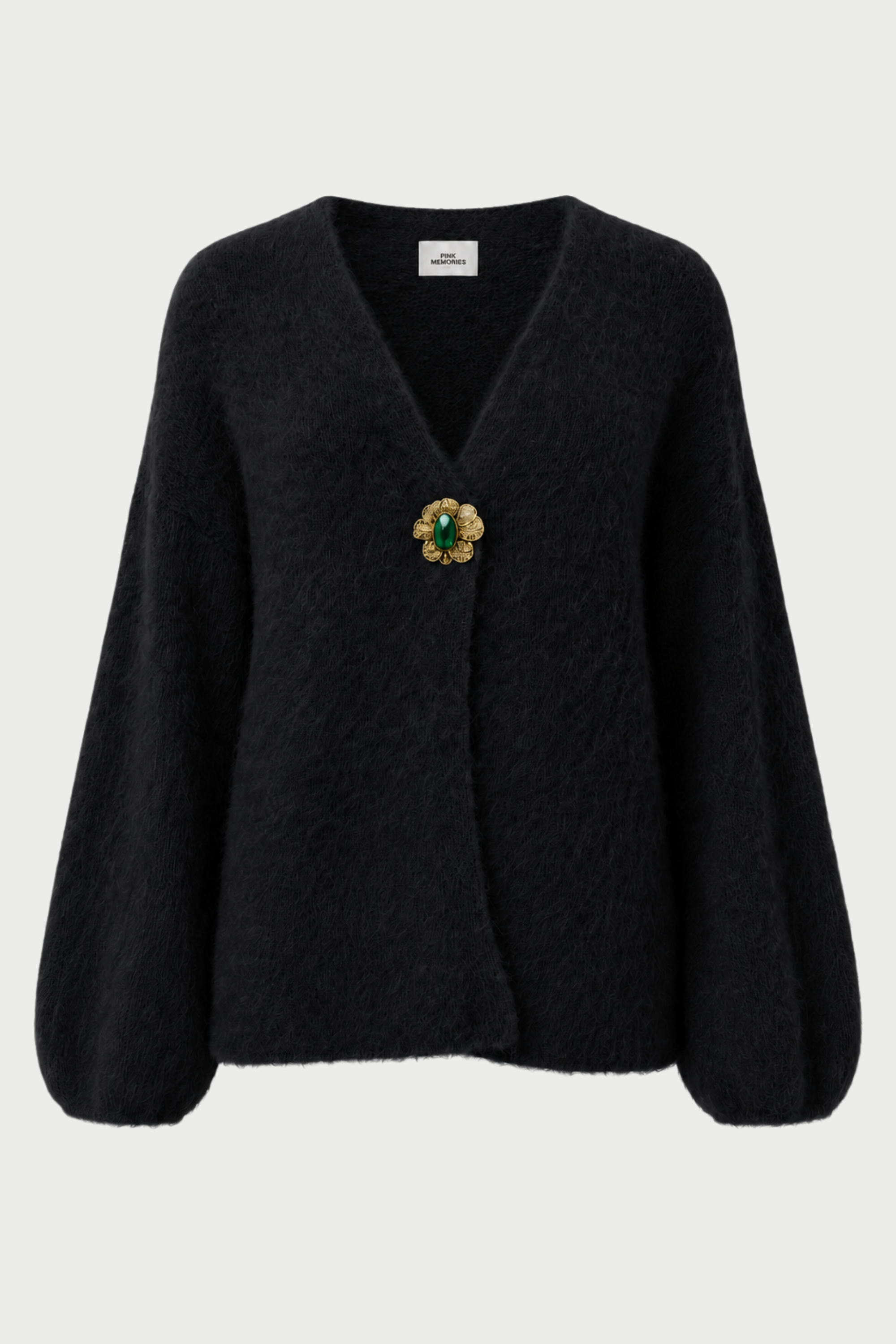 CARDIGAN GARZATO CON SPILLA GIOIELLO