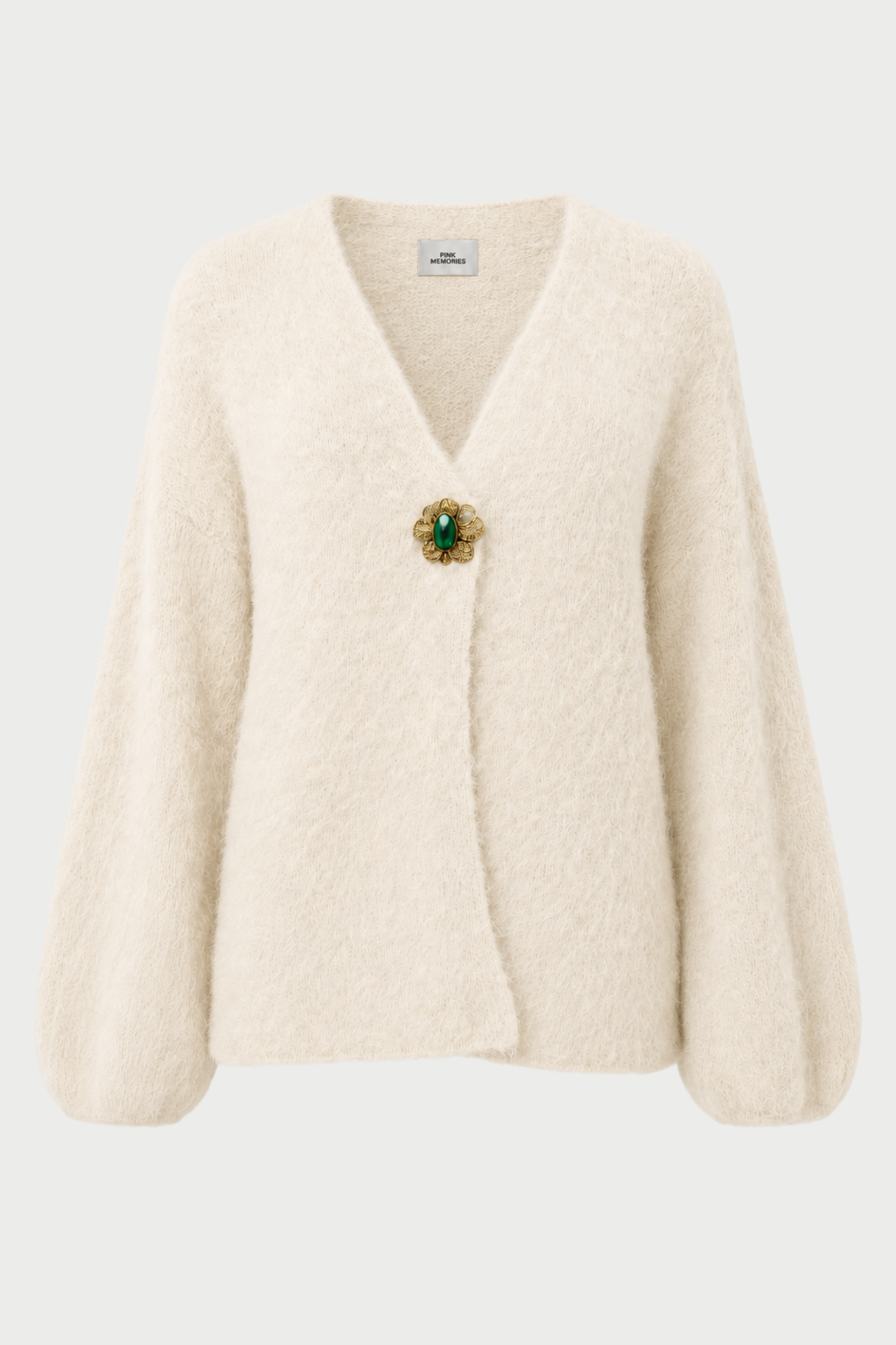CARDIGAN GARZATO CON SPILLA GIOIELLO