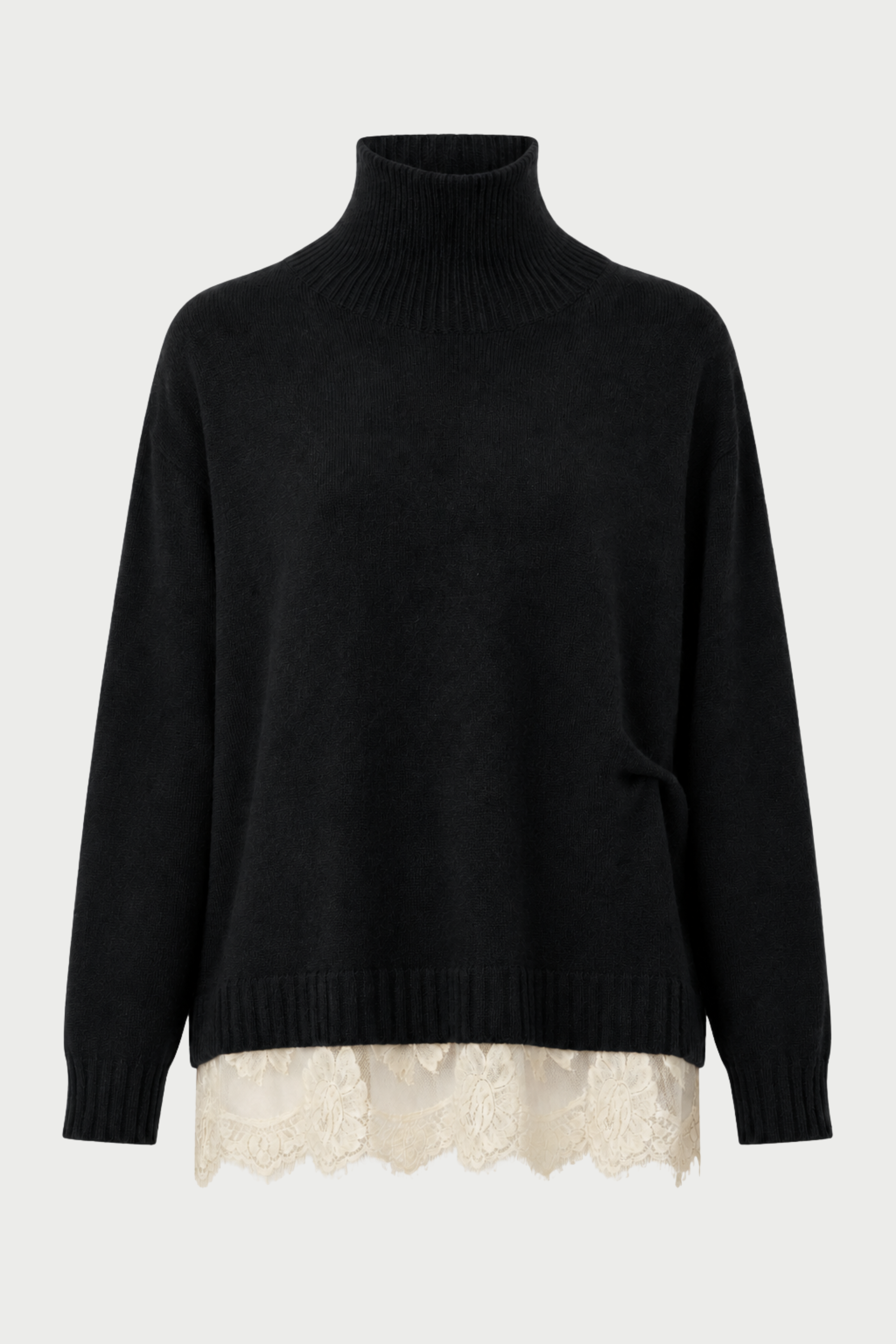 MAGLIA COLLO ALTO CON PIZZO