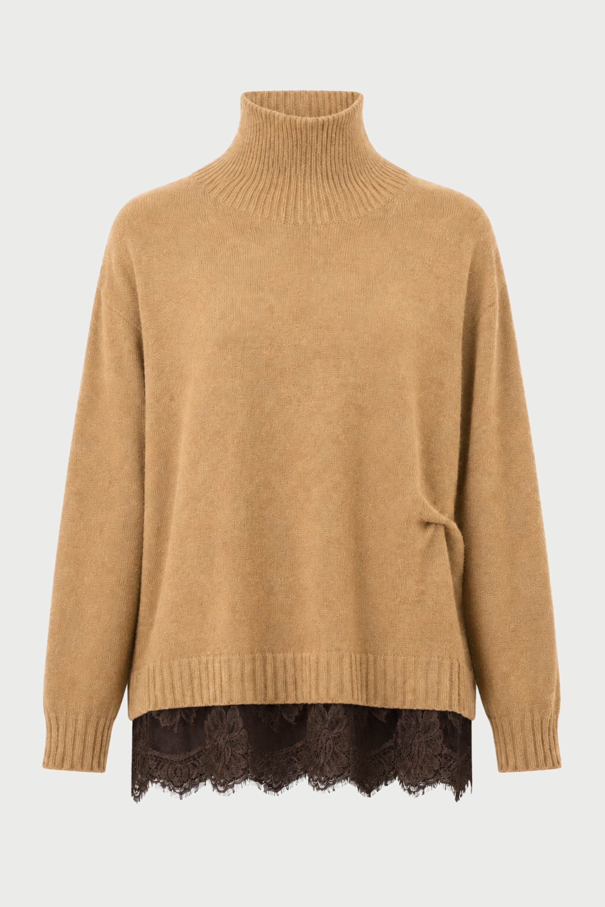 MAGLIA COLLO ALTO CON PIZZO