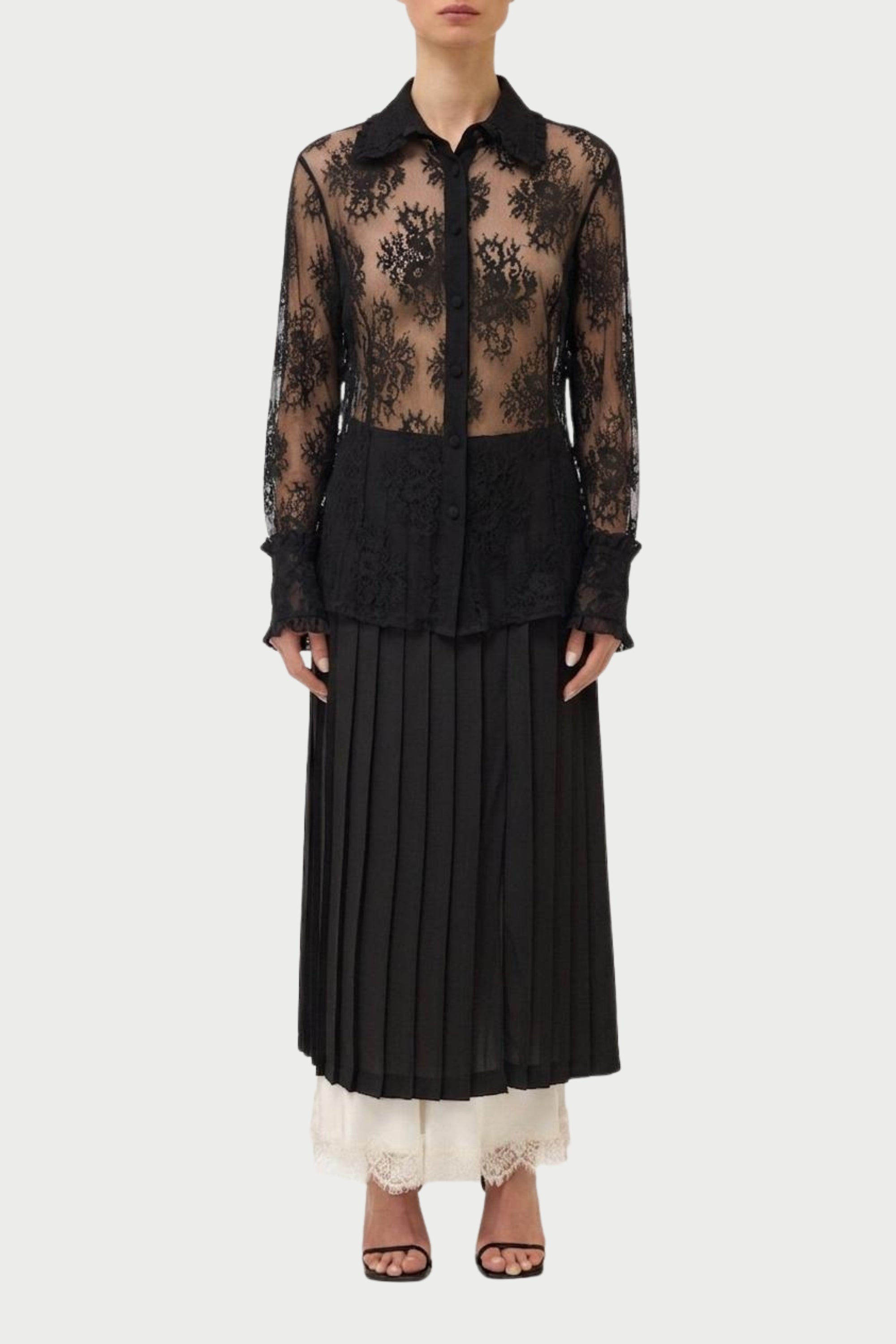 CAMICIA SLIM IN PIZZO LEGGERO