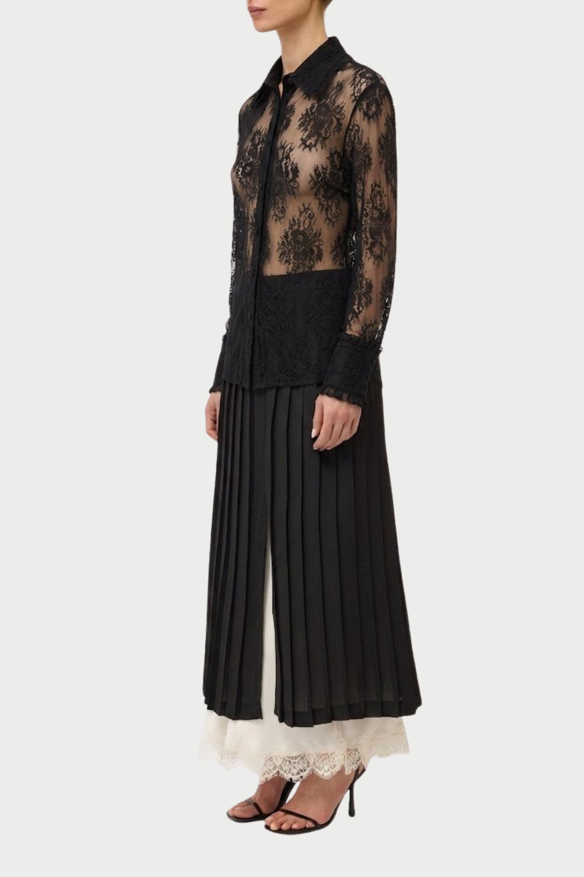CAMICIA SLIM IN PIZZO LEGGERO