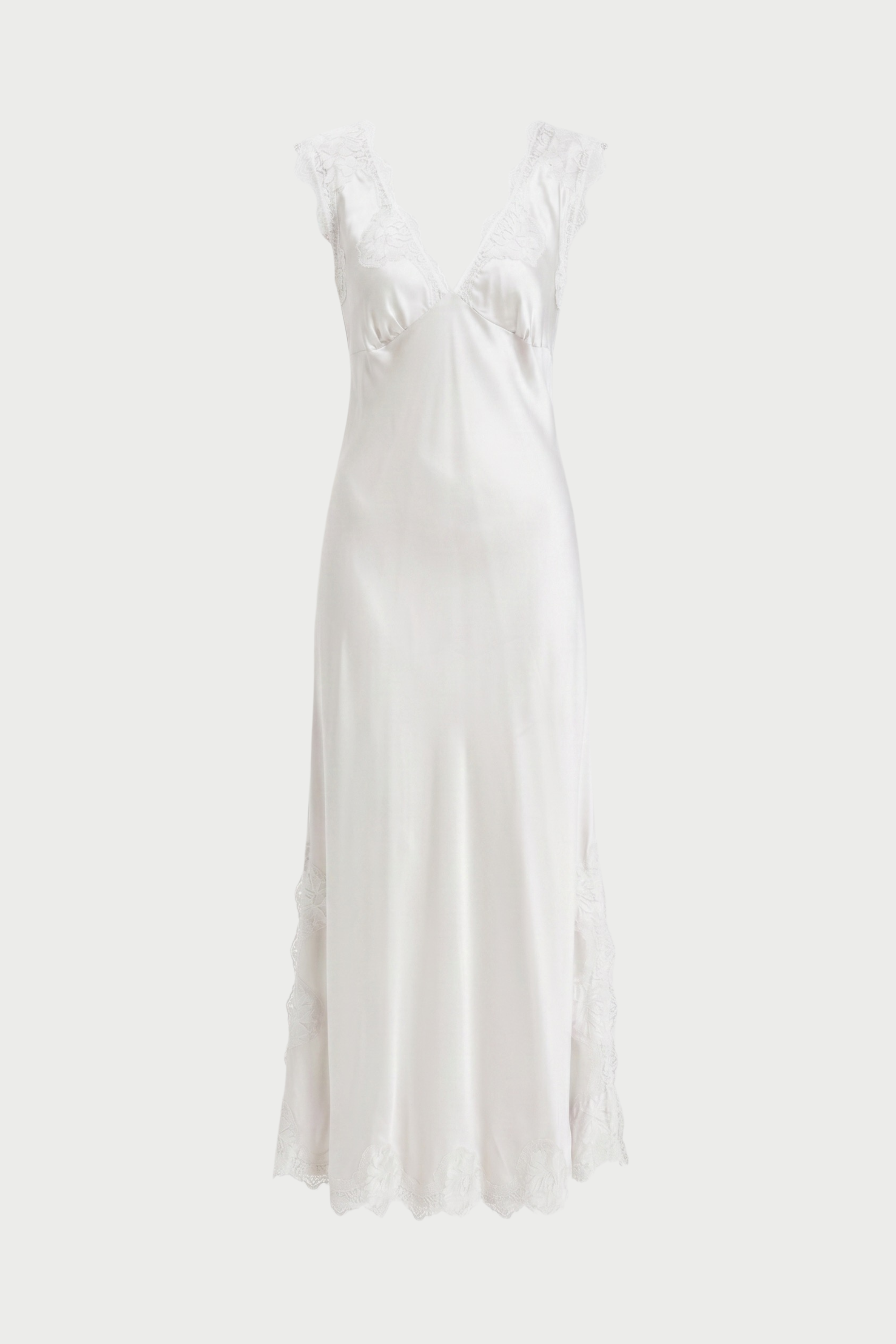 ANDREA WIDE SHOULDER SLIP DRESS IN VISCOSE WITH LACE