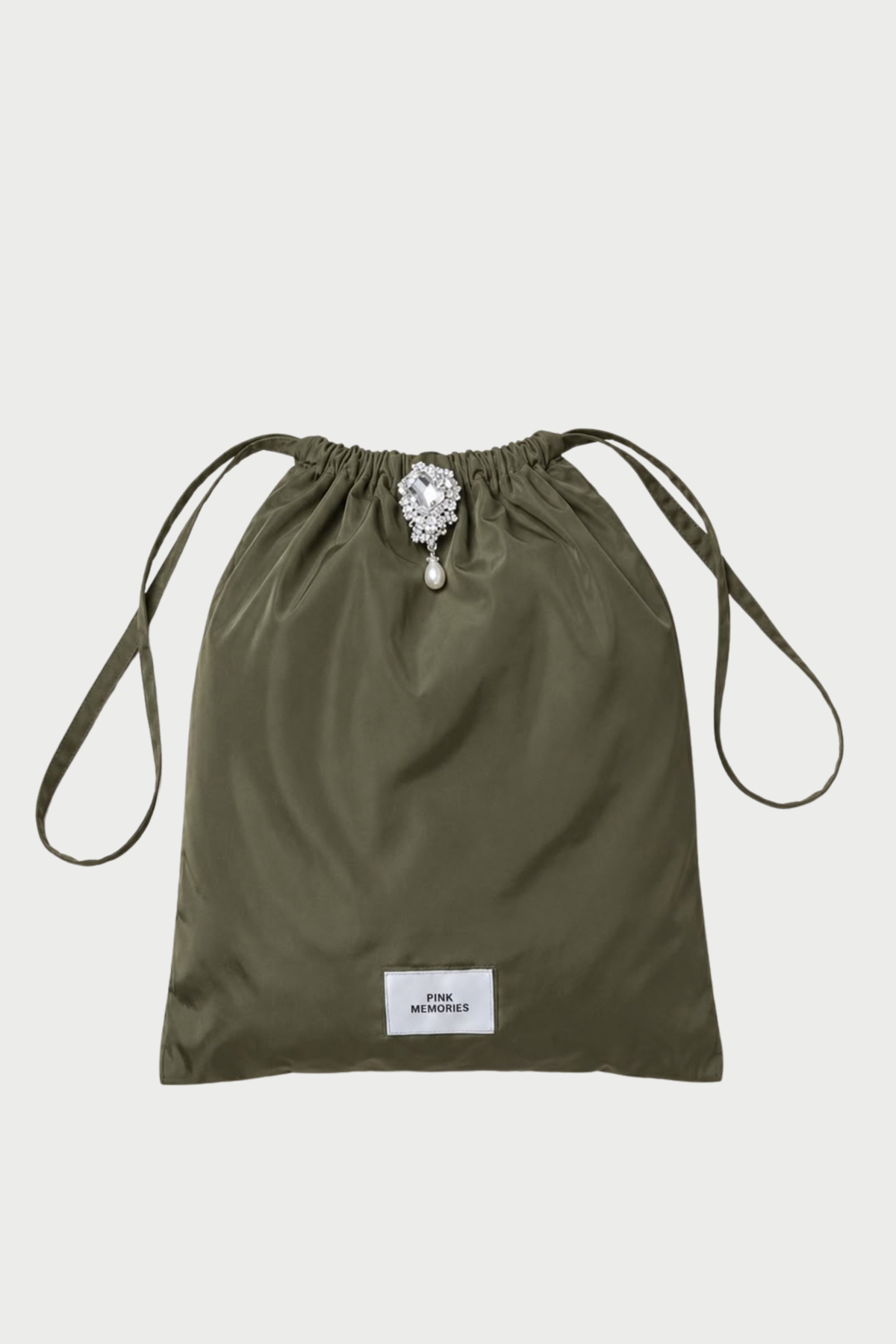 SOFT-TOUCH PADDED BAG WITH JEWEL BROOCH