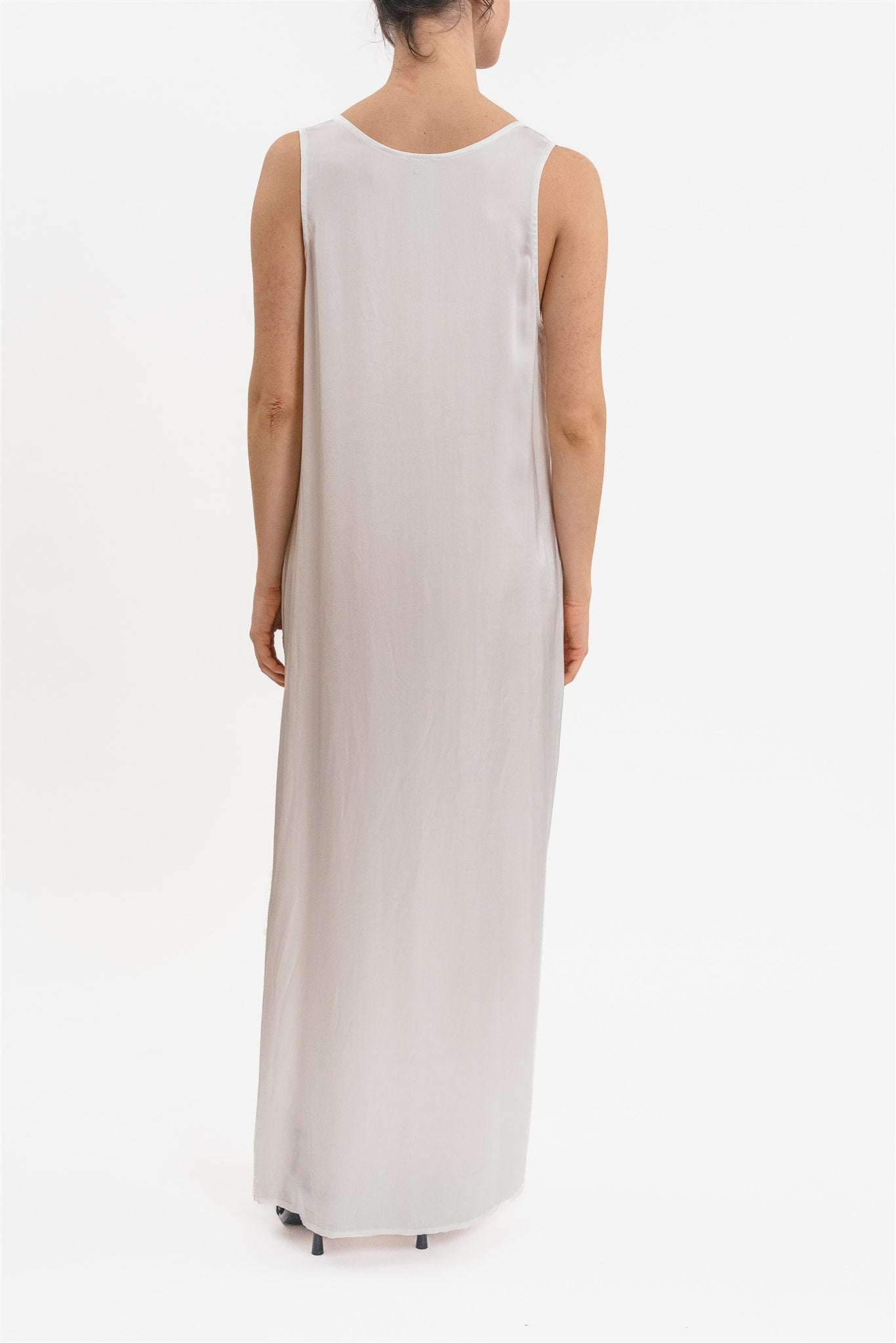 Slip dress bianco scollo a V posteriore