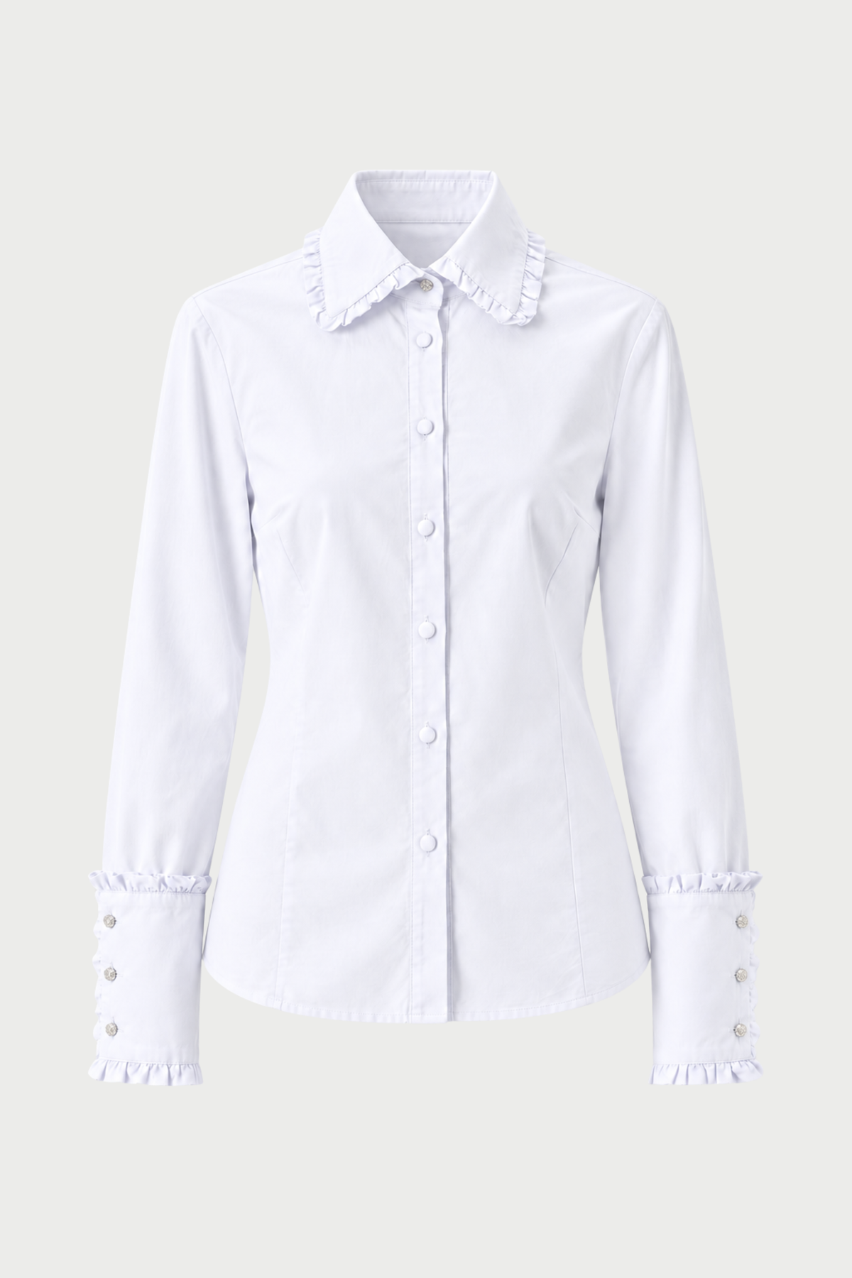 CAMICIA SLIM IN OXFORD CON BOTTONI GIOIELLO