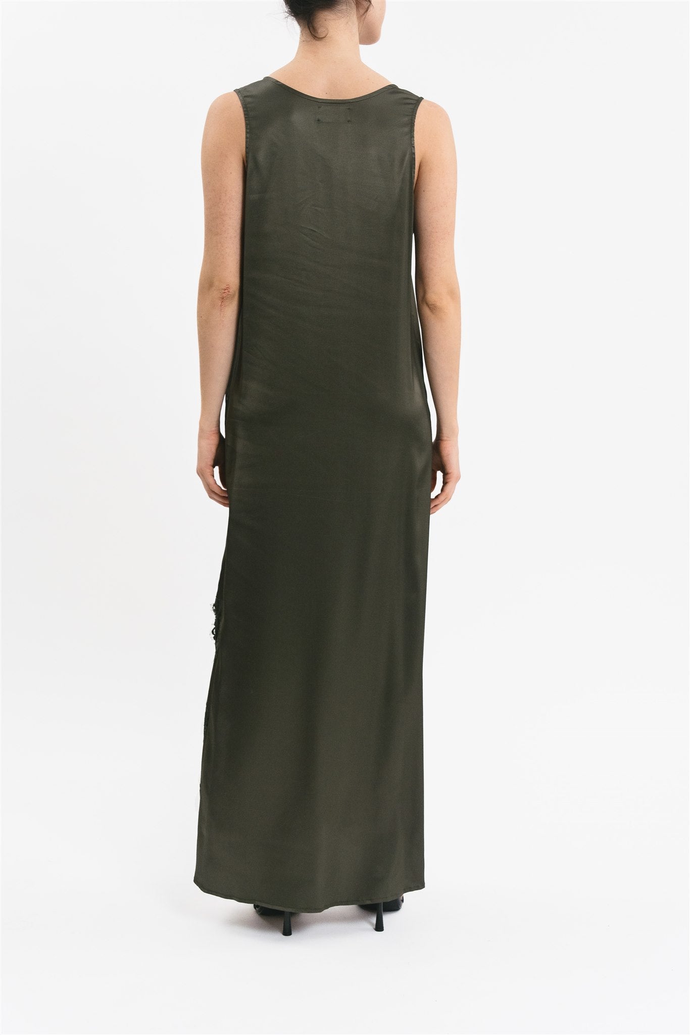 Slip dress militare scollo a V posteriore